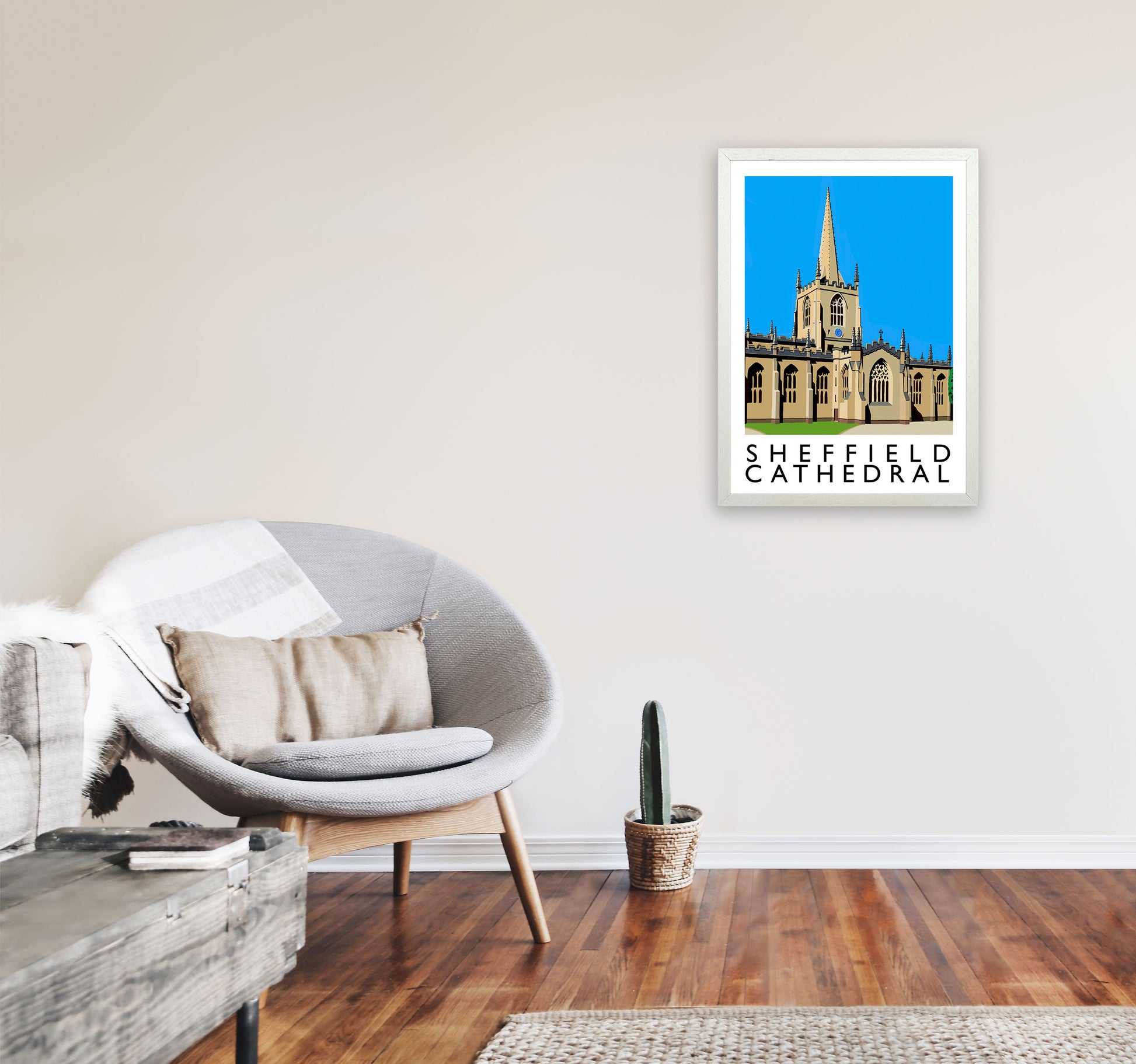 Sheffield Cathedral Art Print by Richard O'Neill A2 Oak Frame