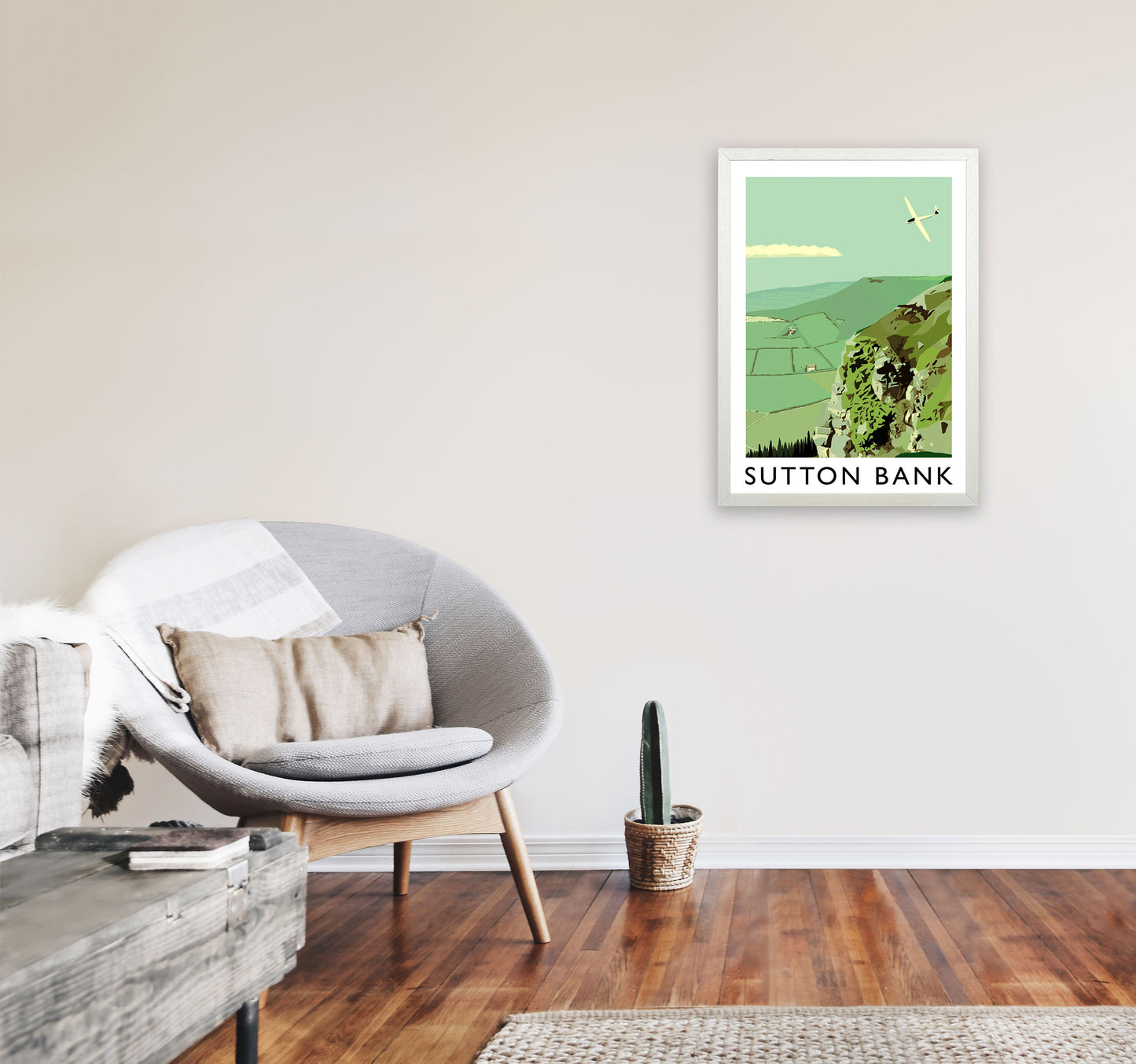 Sutton Bank Art Print by Richard O'Neill A2 Oak Frame