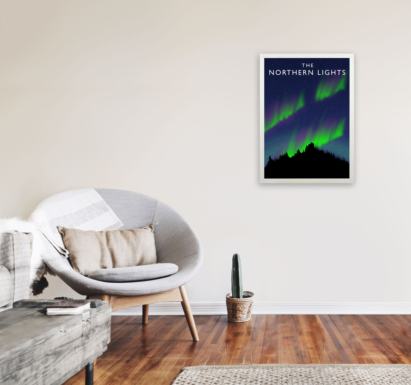 The Northen Lights by Richard O'Neill A2 Oak Frame