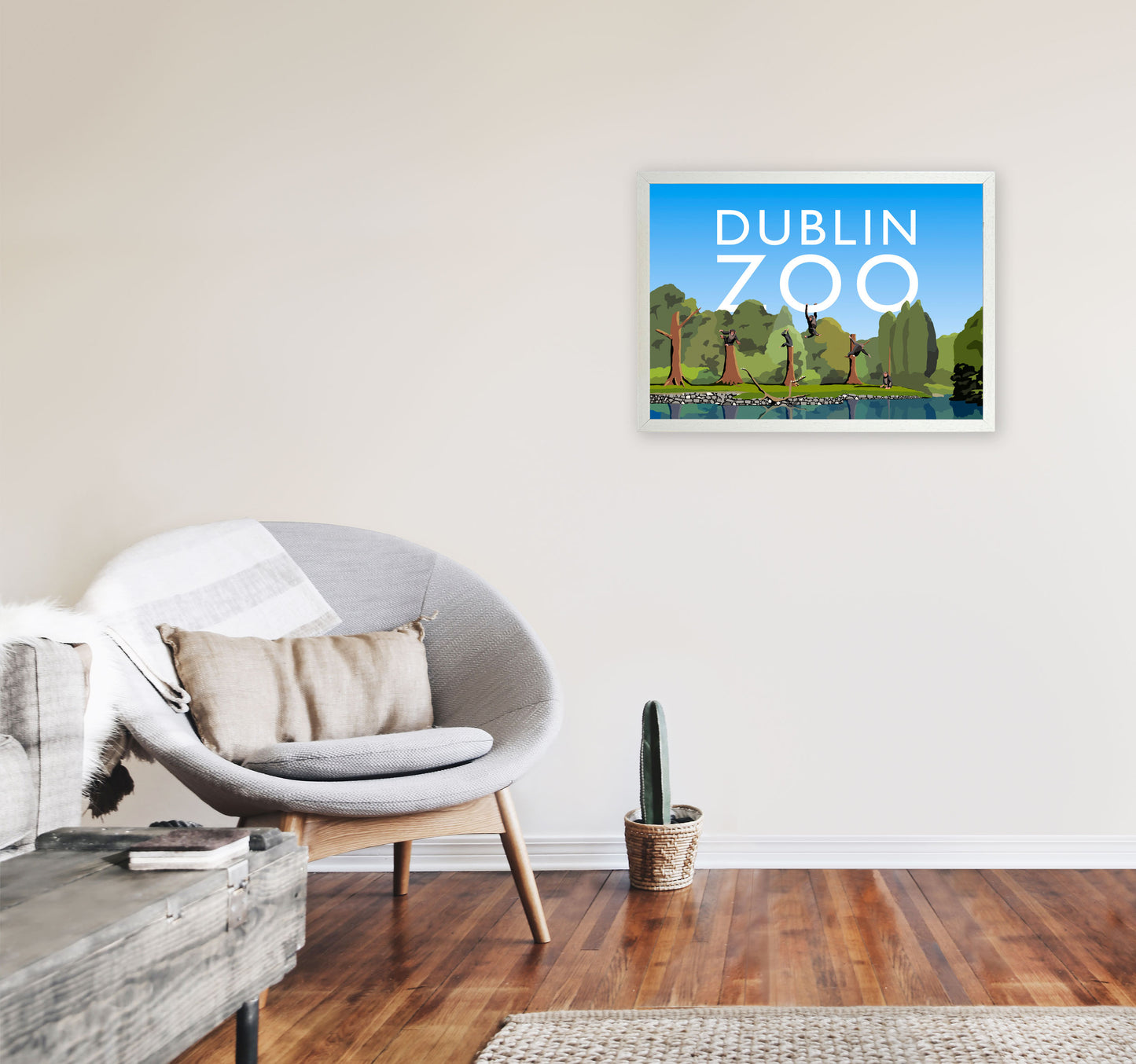 Dublin Zoo by Richard O'Neill A2 Oak Frame