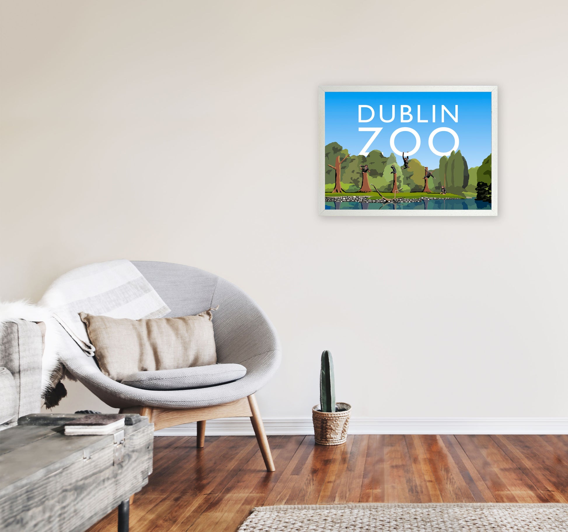 Dublin Zoo by Richard O'Neill A2 Oak Frame