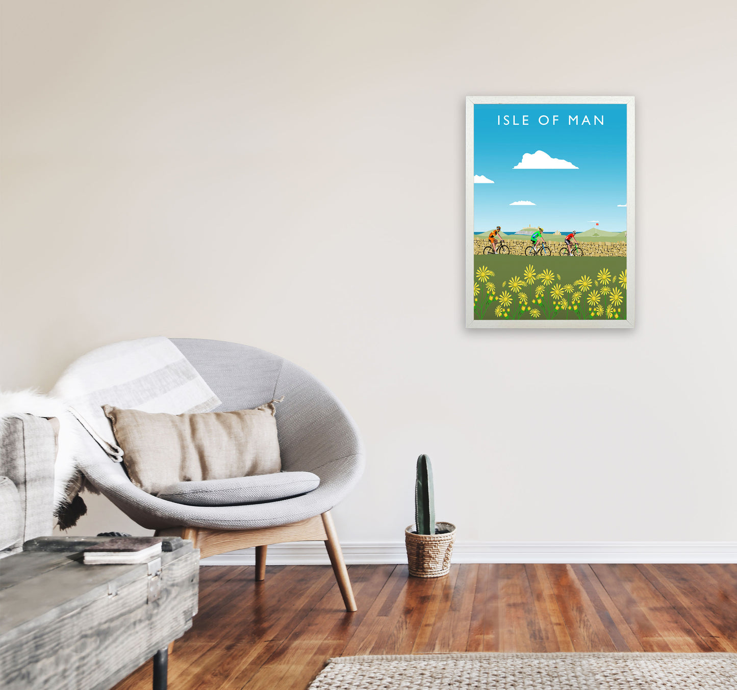 Isle of Man Art Print by Richard O'Neill A2 Oak Frame