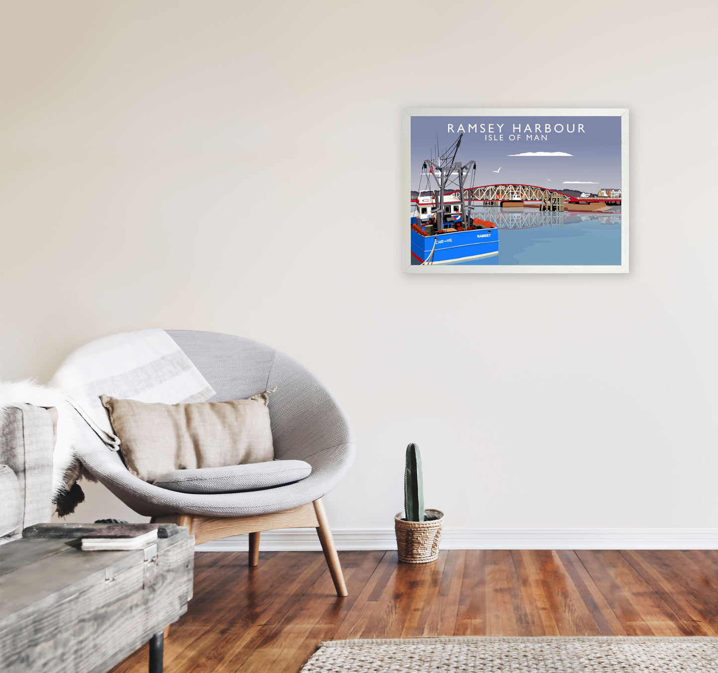 Ramsey Harbour (Landscape) by Richard O'Neill A2 Oak Frame