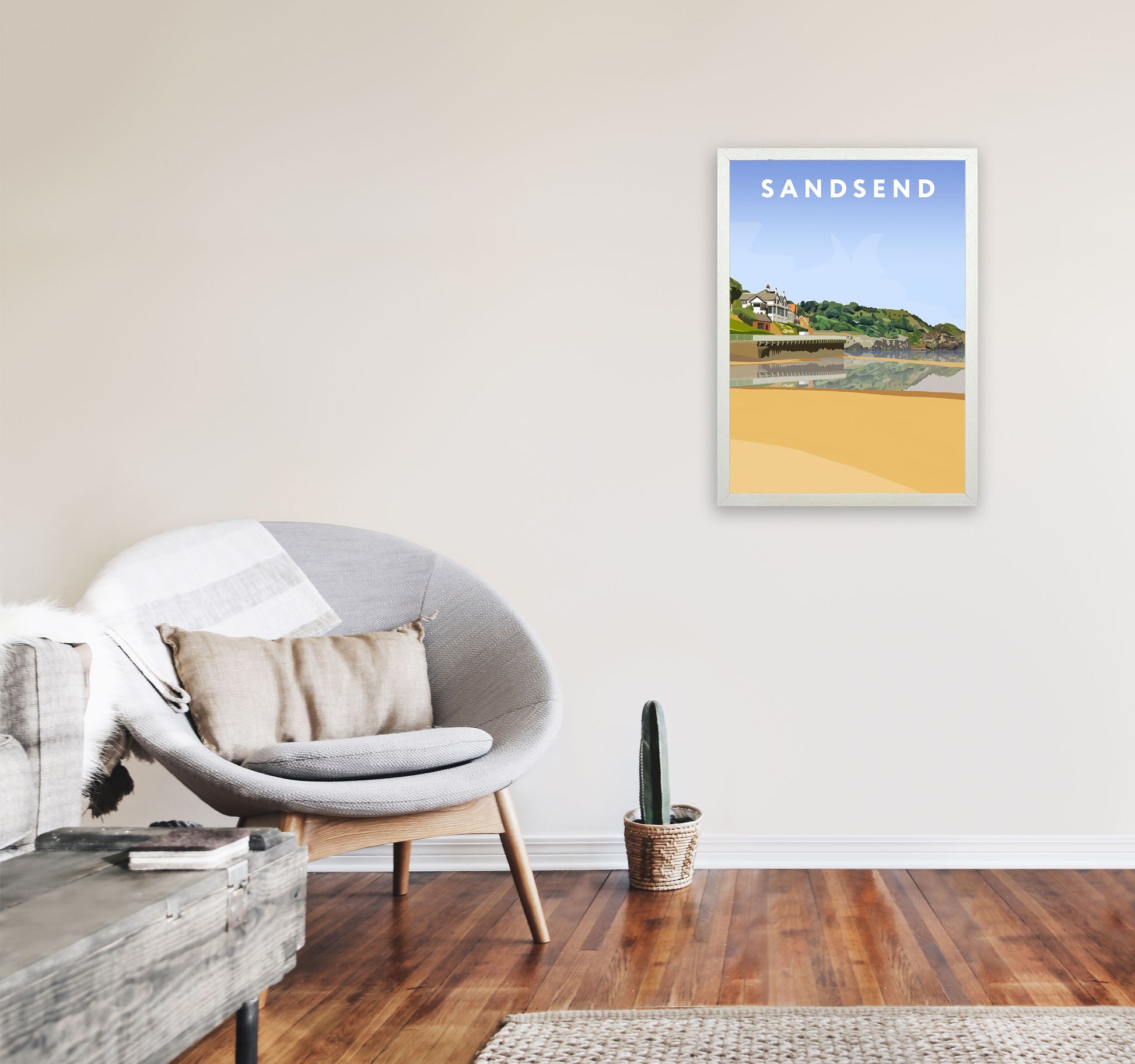 Sandsend4 Portrait by Richard O'Neill A2 Oak Frame