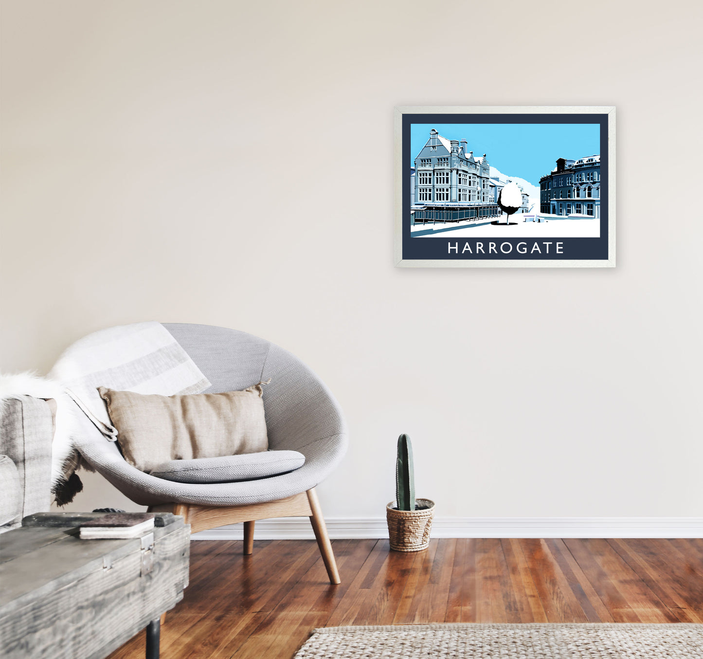 Harrogate Travel Art Print by Richard O'Neill, Framed Wall Art A2 Oak Frame