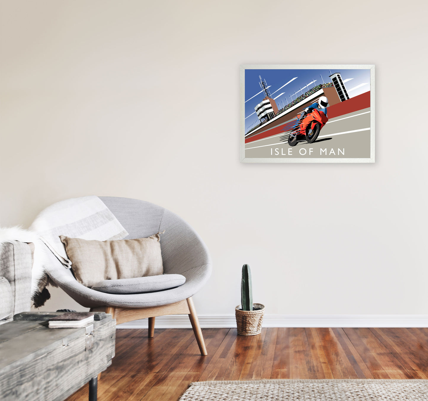 Isle of Man Art Print by Richard O'Neill A2 Oak Frame