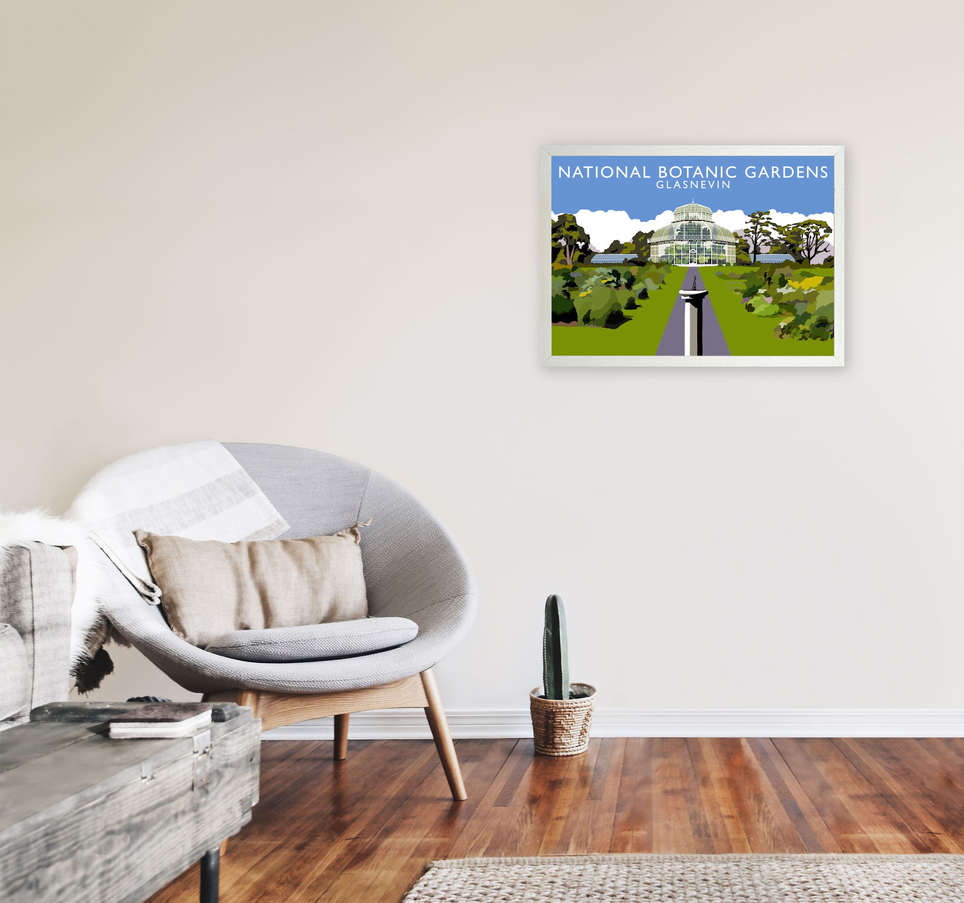 National Botanic Gardens Glasnevin Travel Art Print by Richard O'Neill A2 Oak Frame