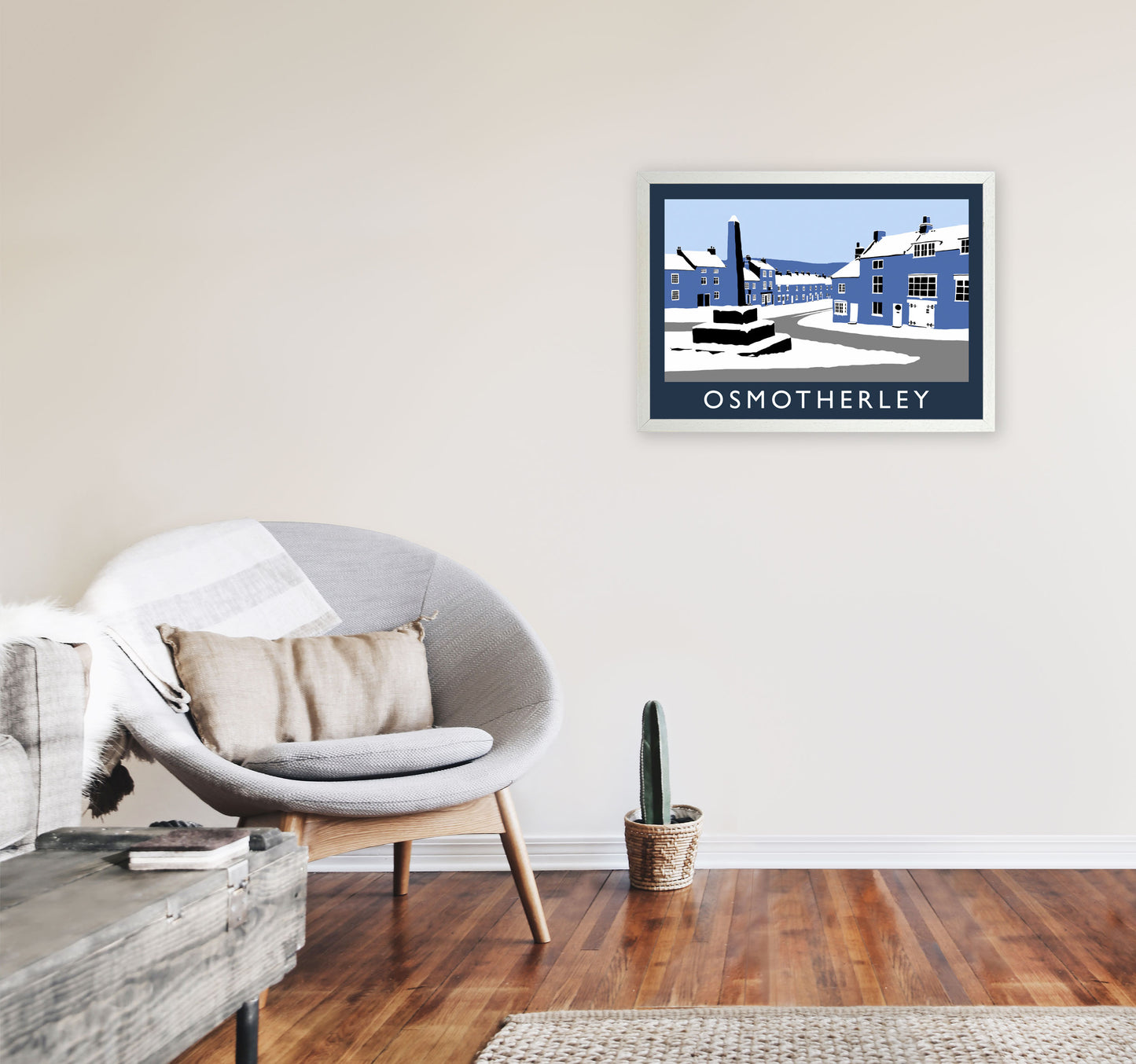 Osmotherley Travel Art Print by Richard O'Neill, Framed Wall Art A2 Oak Frame