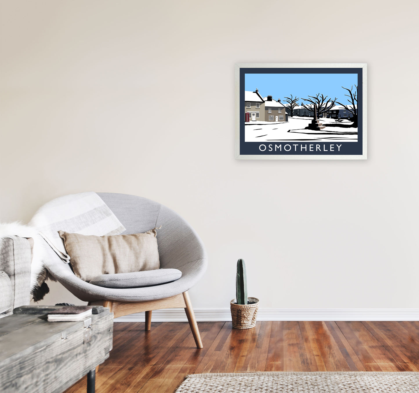 Osmotherley Travel Art Print by Richard O'Neill, Framed Wall Art A2 Oak Frame