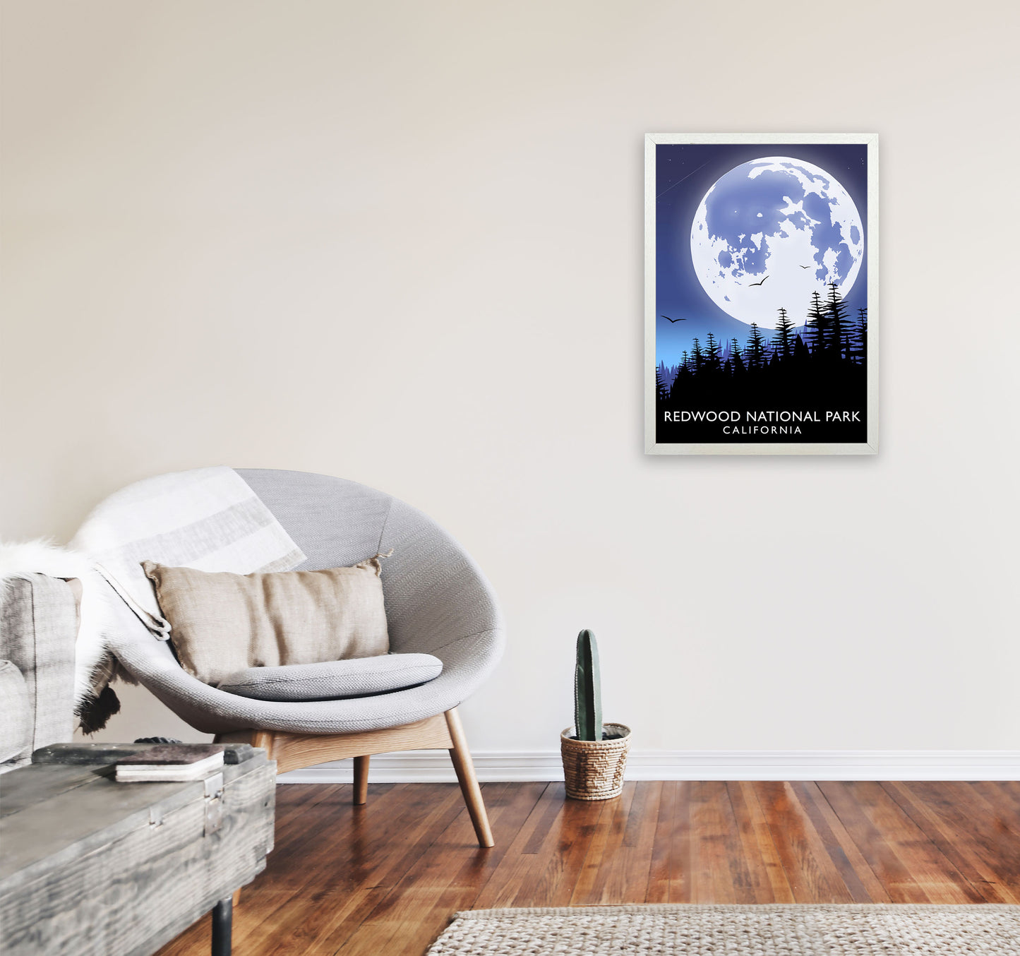 Redwood National Park California Travel Art Print by Richard O'Neill A2 Oak Frame