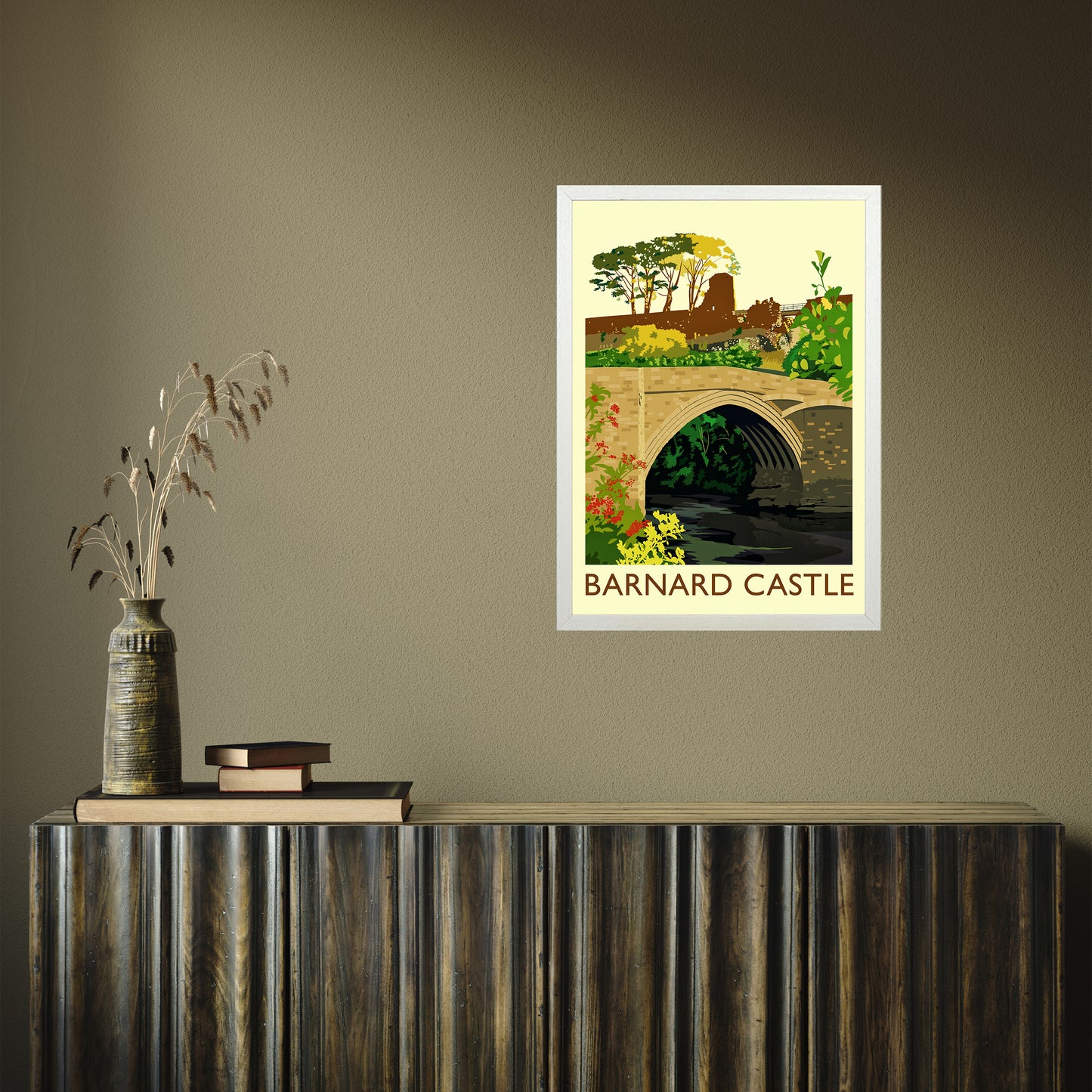 Barnard Castle 4 by Richard O'Neill A2 White Frame