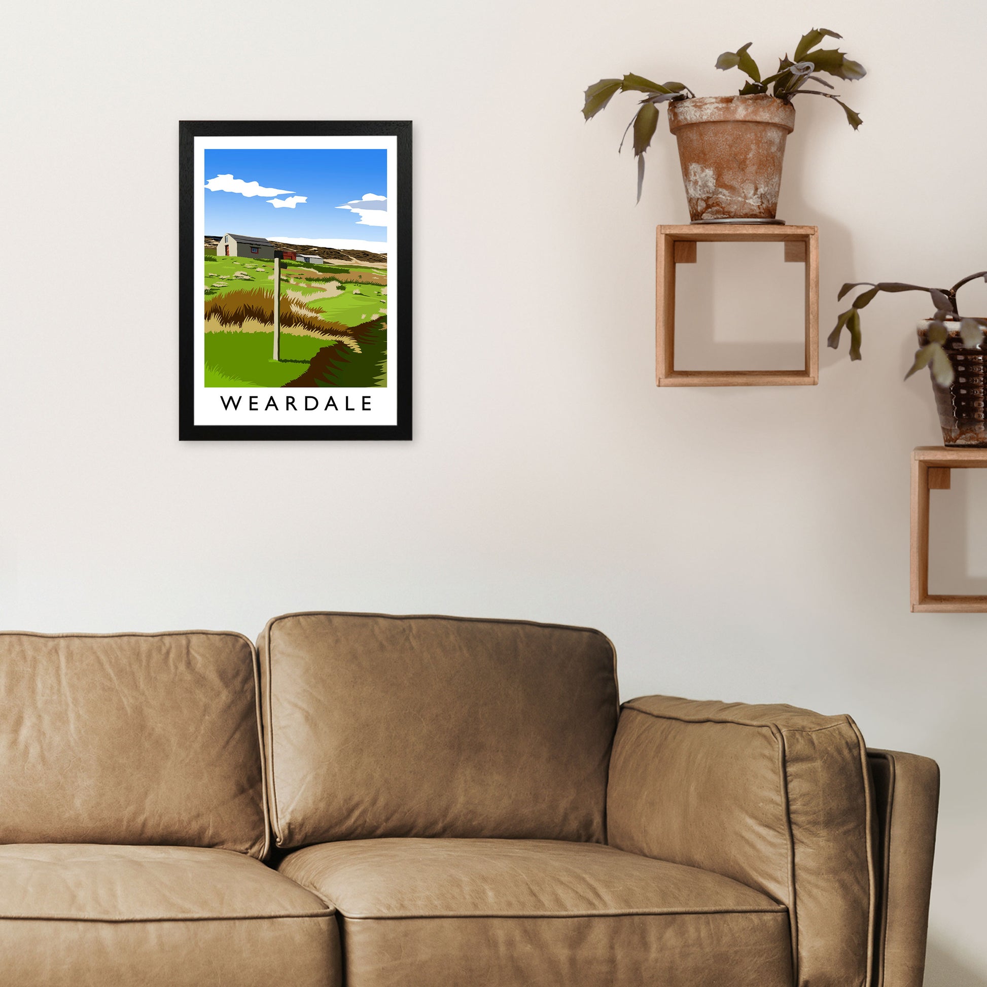 Weardale Portrait Travel Art Print by Richard O'Neill A3 White Frame