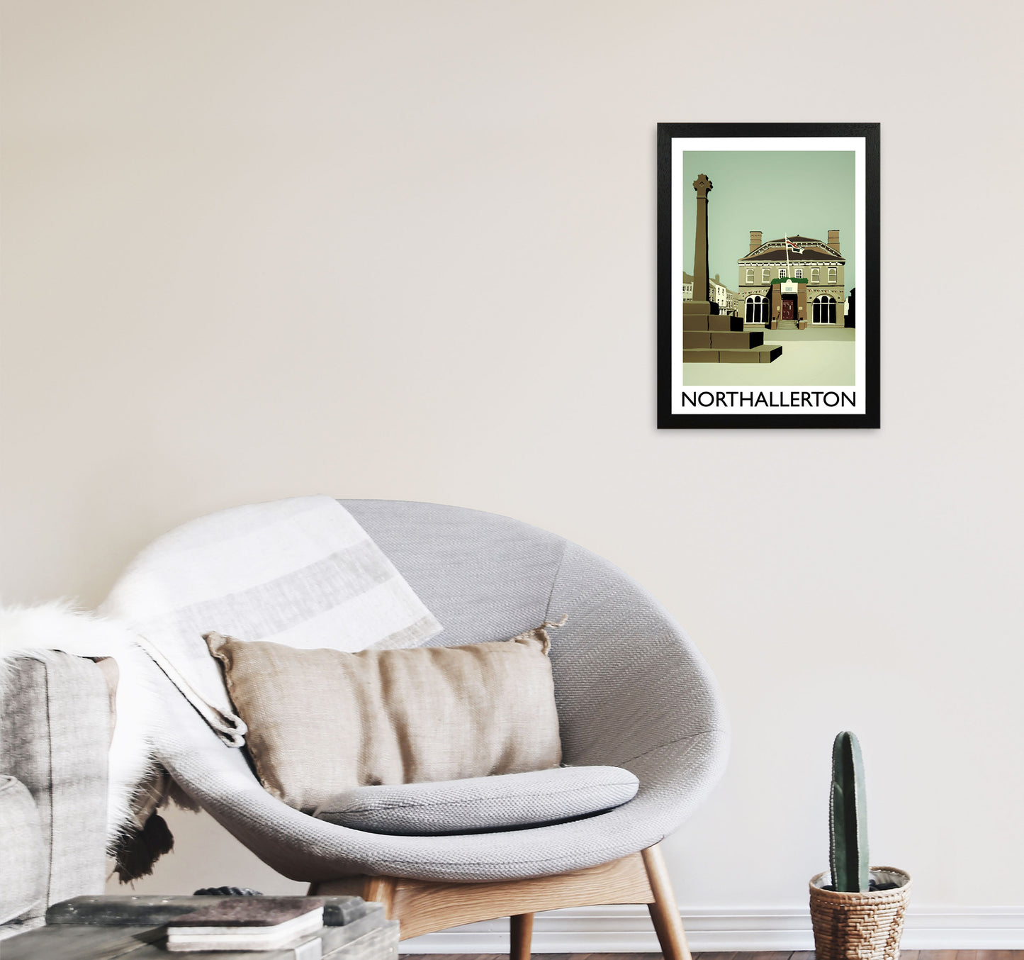 Northallerton Art Print by Richard O'Neill A3 White Frame