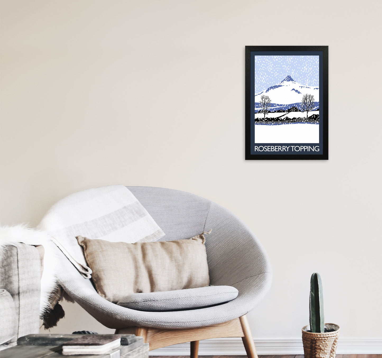 Roseberry Topping Art Print by Richard O'Neill A3 White Frame