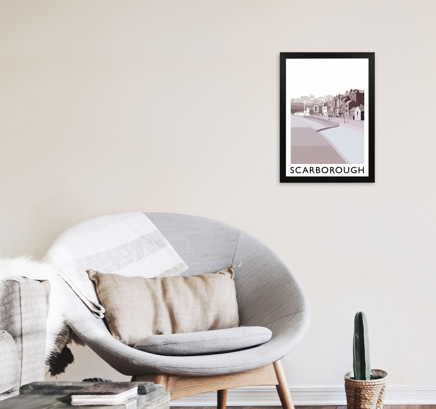 Scarborough Art Print by Richard O'Neill A3 White Frame
