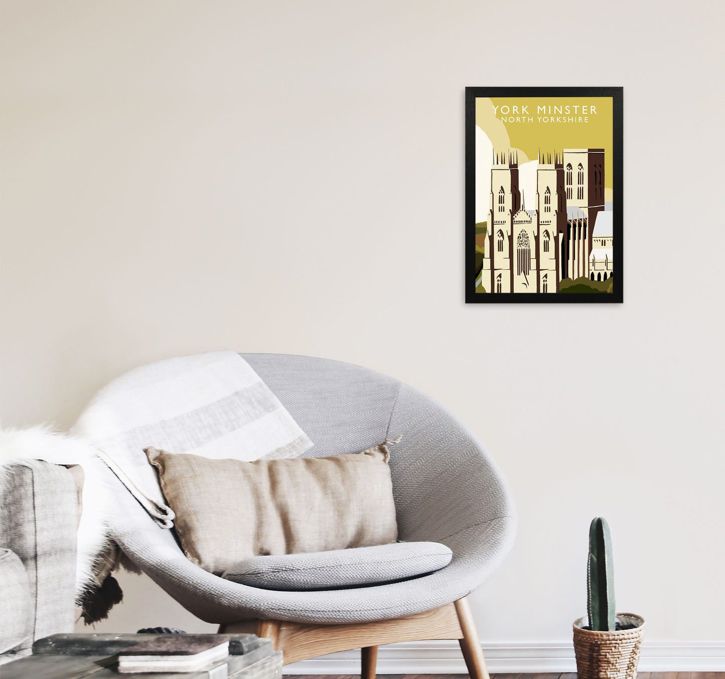 York Minster Art Print by Richard O'Neill A3 White Frame