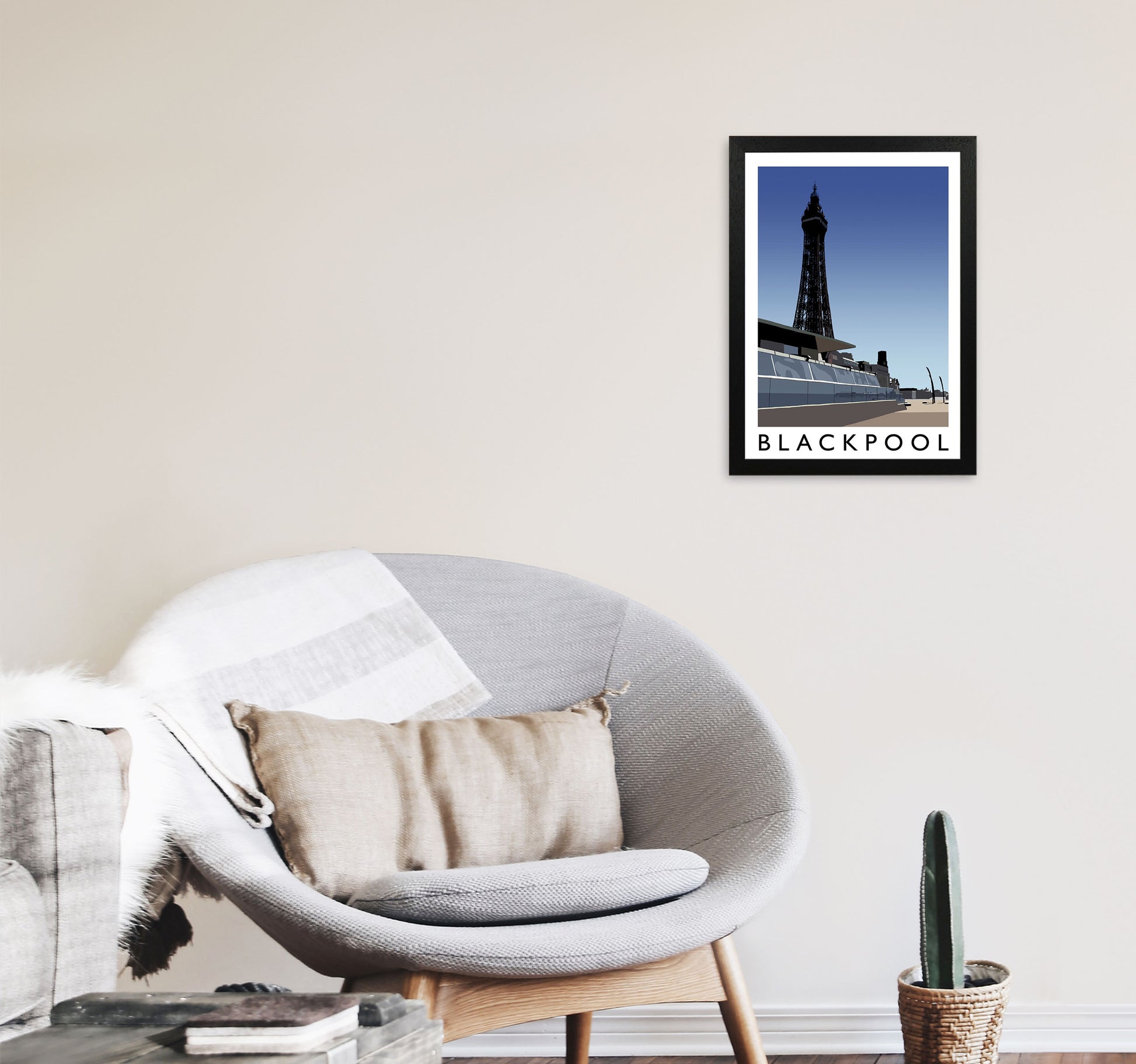 Blackpool by Richard O'Neill A3 White Frame