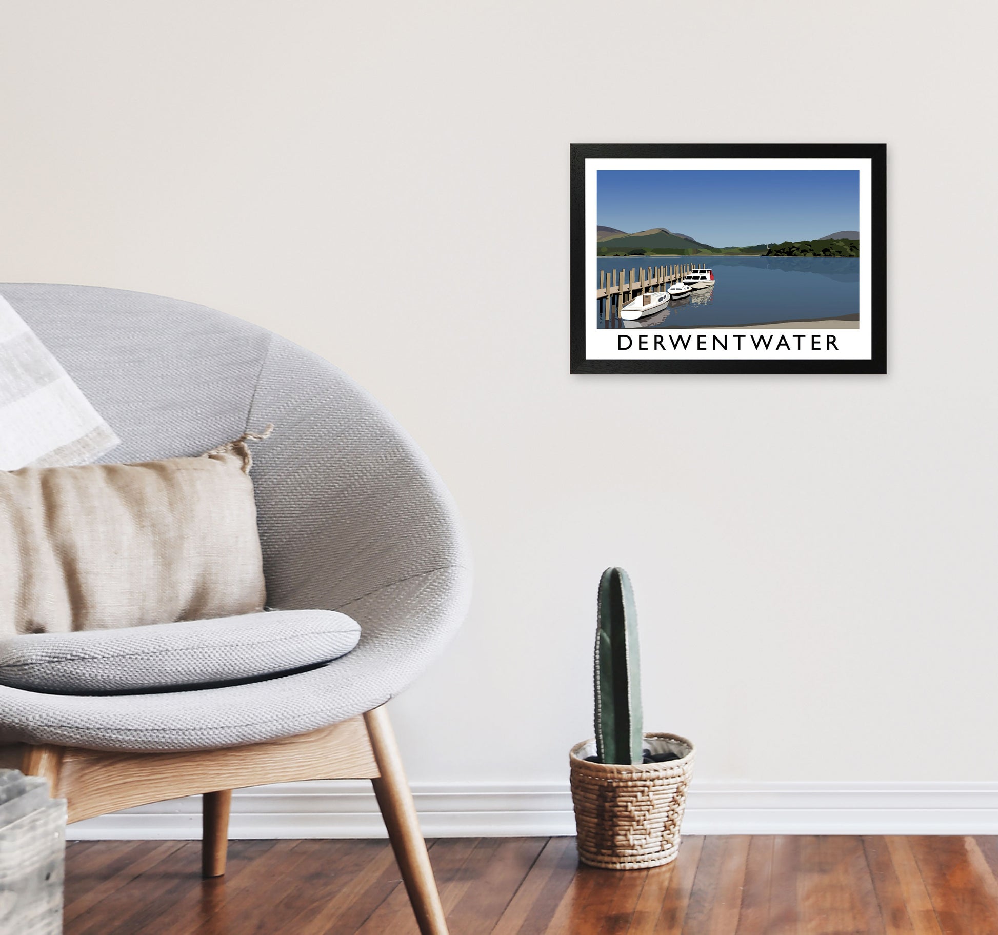 Derwent Water by Richard O'Neill A3 White Frame