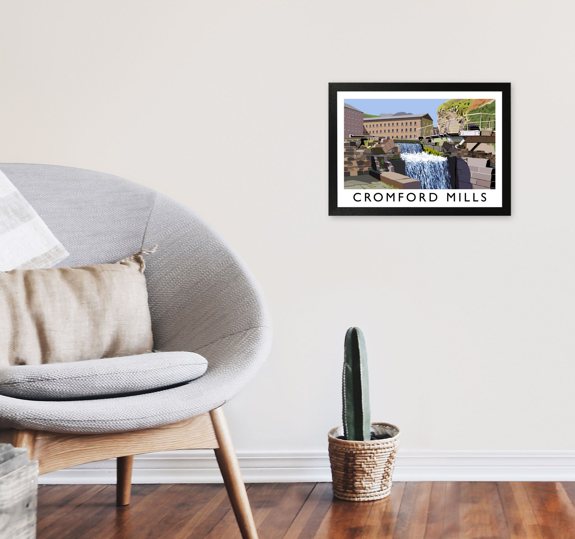 Cromford Mills by Richard O'Neill A3 White Frame