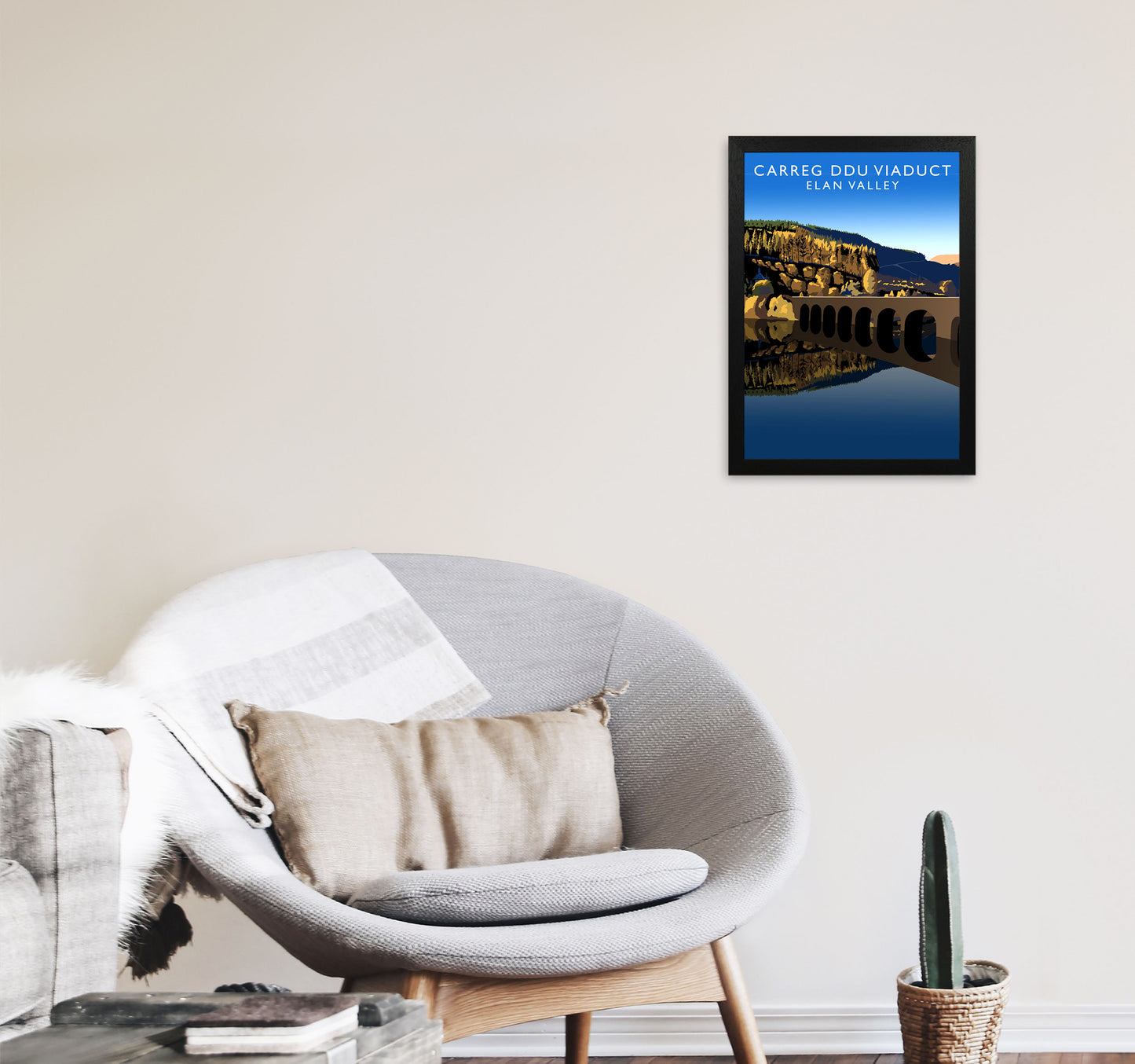 Carreg Ddu Viaduct by Richard O'Neill A3 White Frame