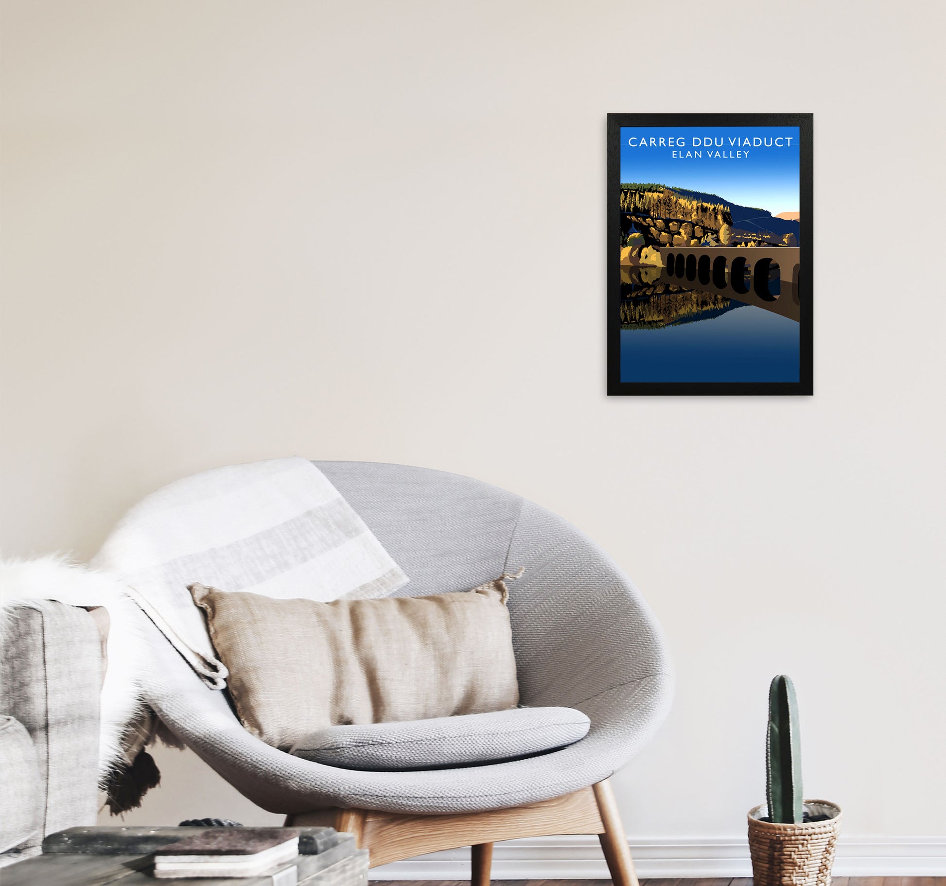 Carreg Ddu Viaduct by Richard O'Neill A3 White Frame