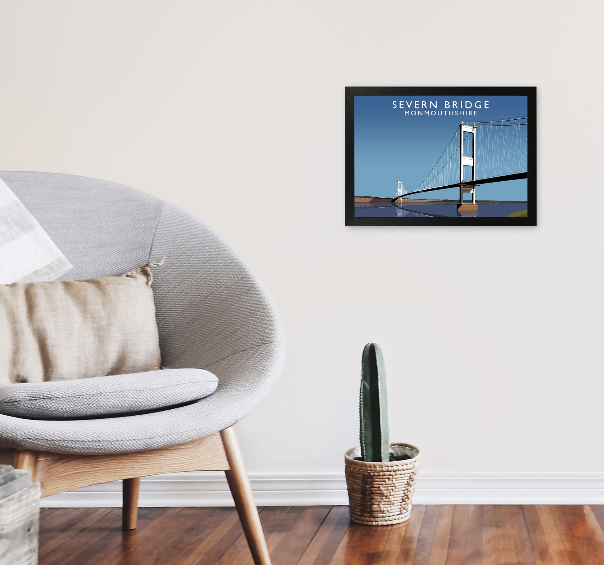 Severn Bridge by Richard O'Neill A3 White Frame