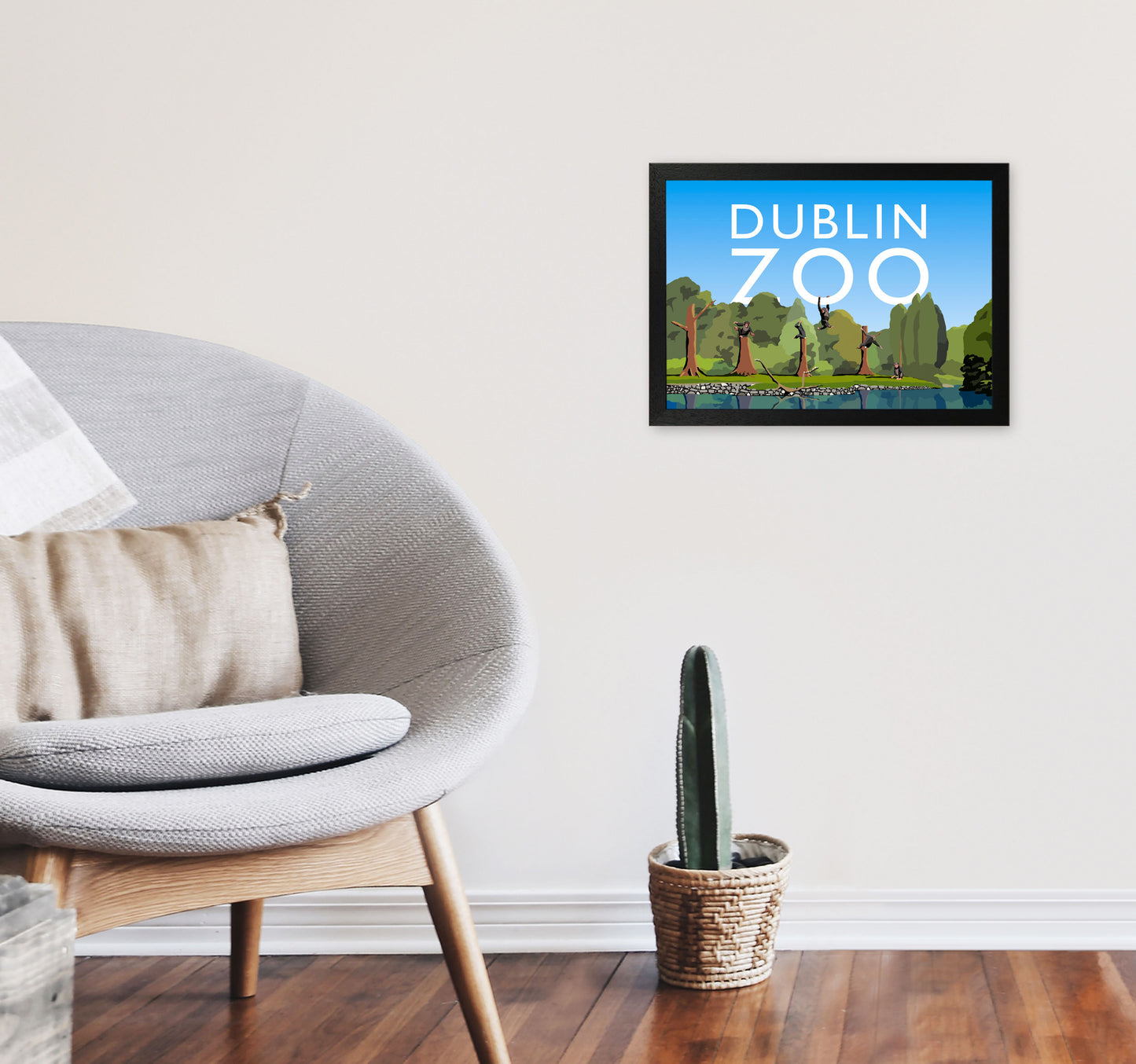 Dublin Zoo by Richard O'Neill A3 White Frame