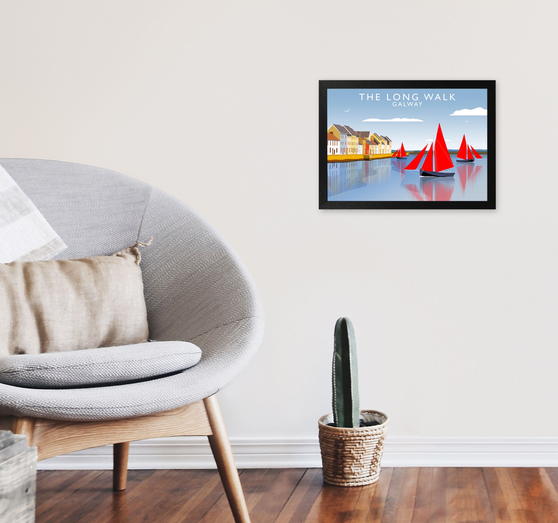 Long Walk (Landscape) by Richard O'Neill A3 White Frame