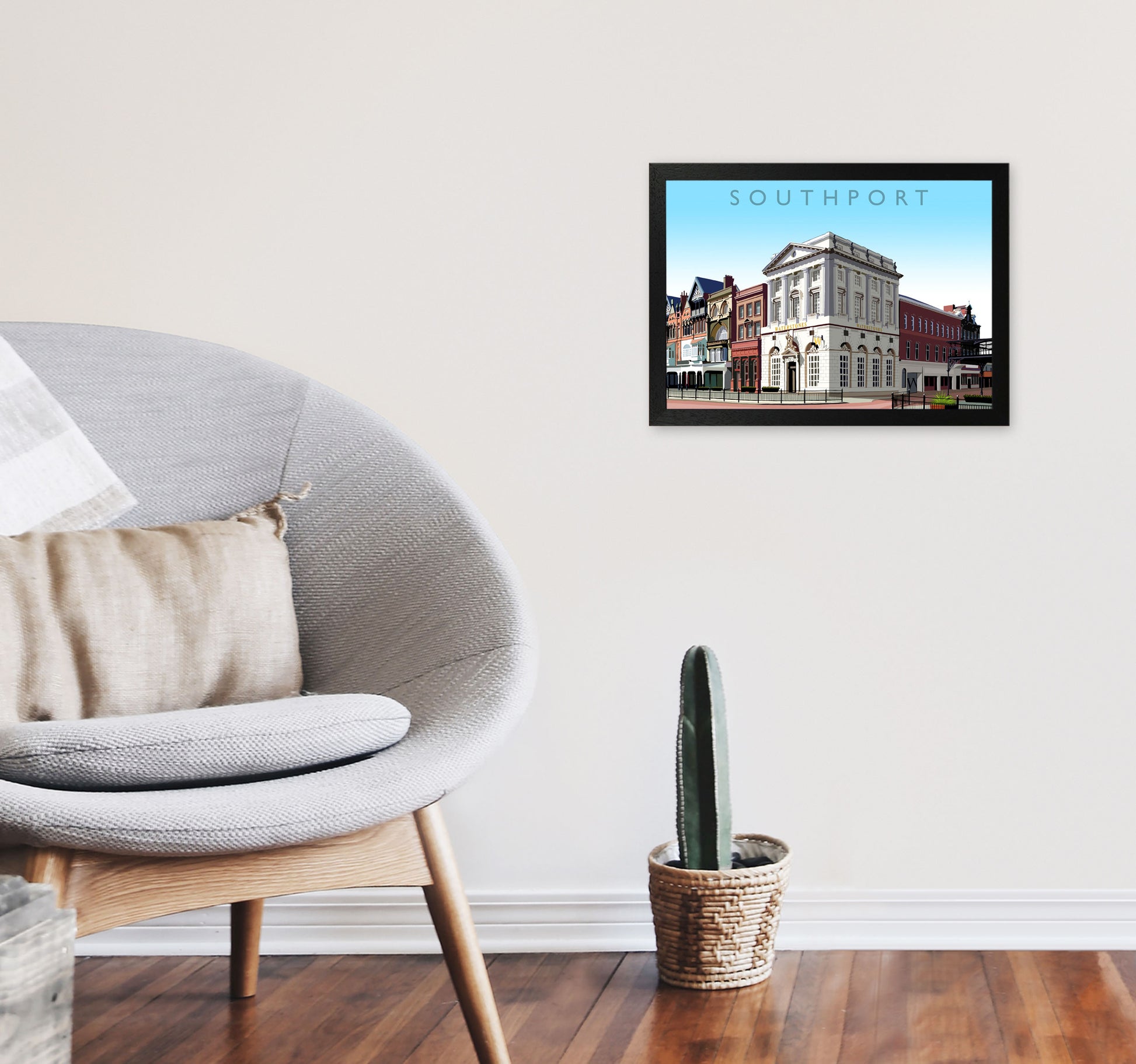 Southport by Richard O'Neill A3 White Frame