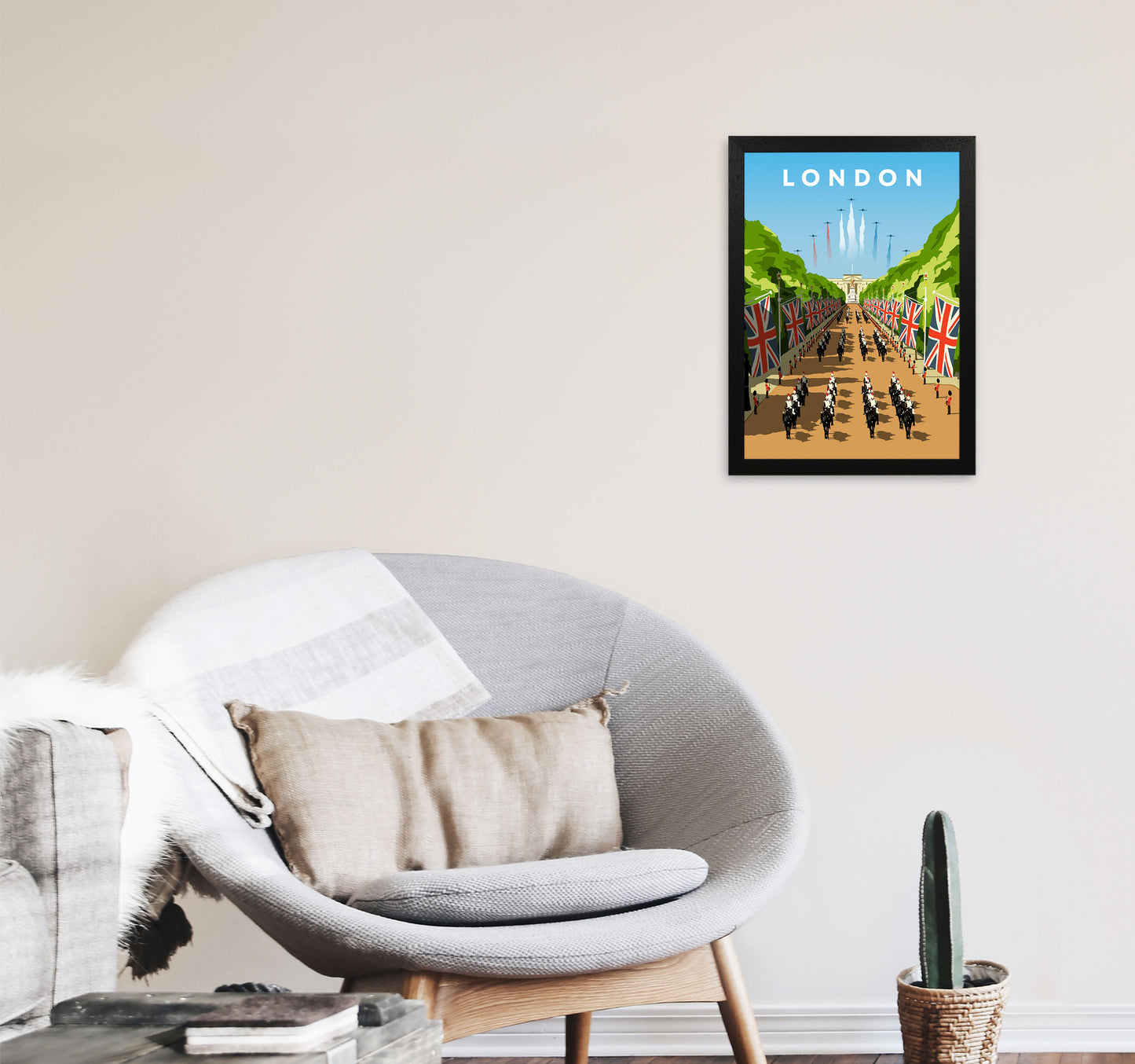 London Art Print by Richard O'Neill A3 White Frame
