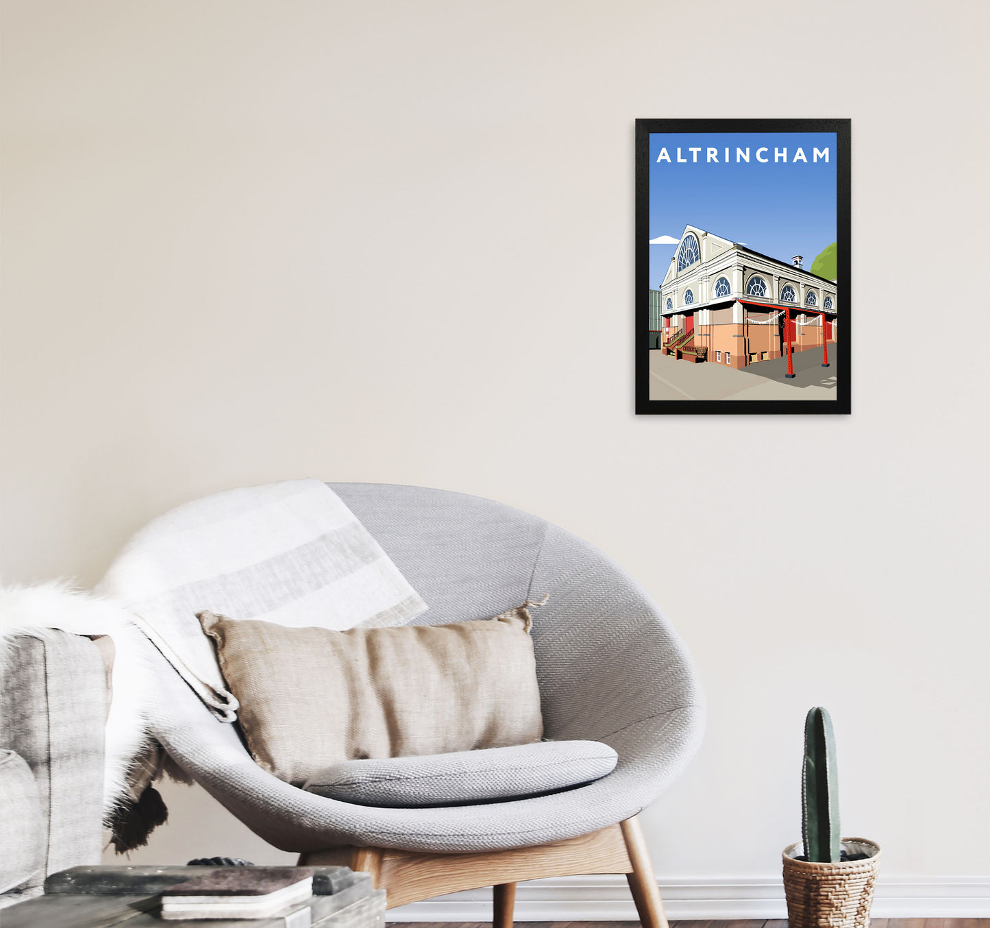 Altrincham Art Print by Richard O'Neill A3 White Frame