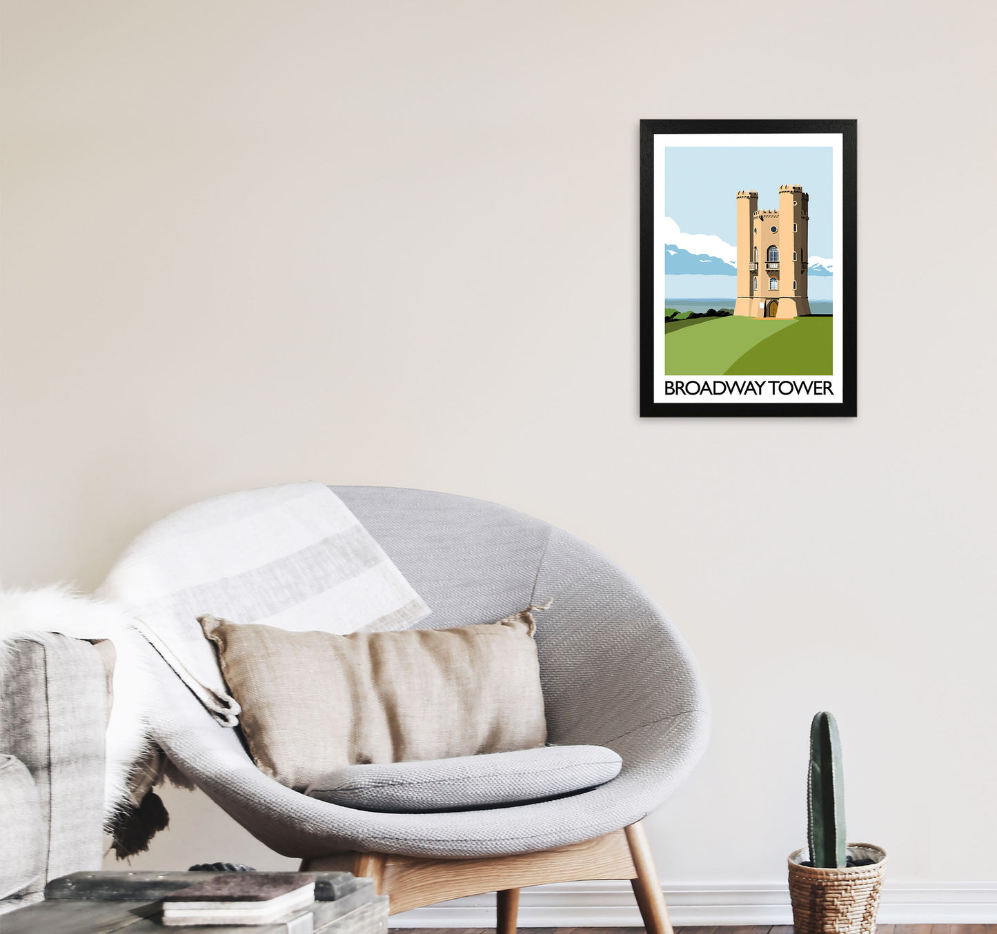 Broadway Tower Art Print by Richard O'Neill A3 White Frame