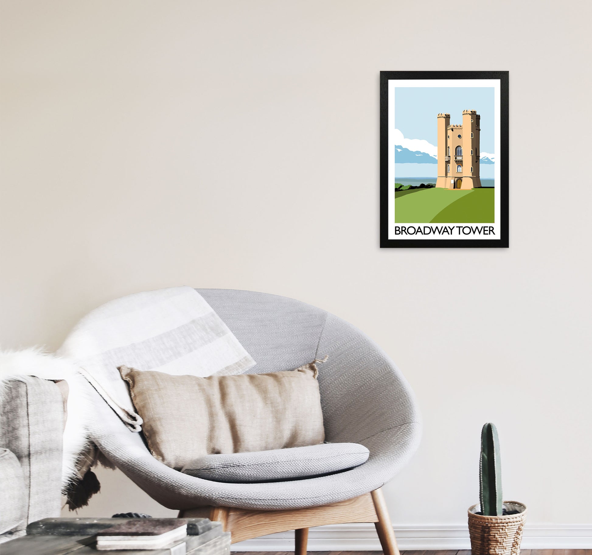 Broadway Tower Art Print by Richard O'Neill A3 White Frame