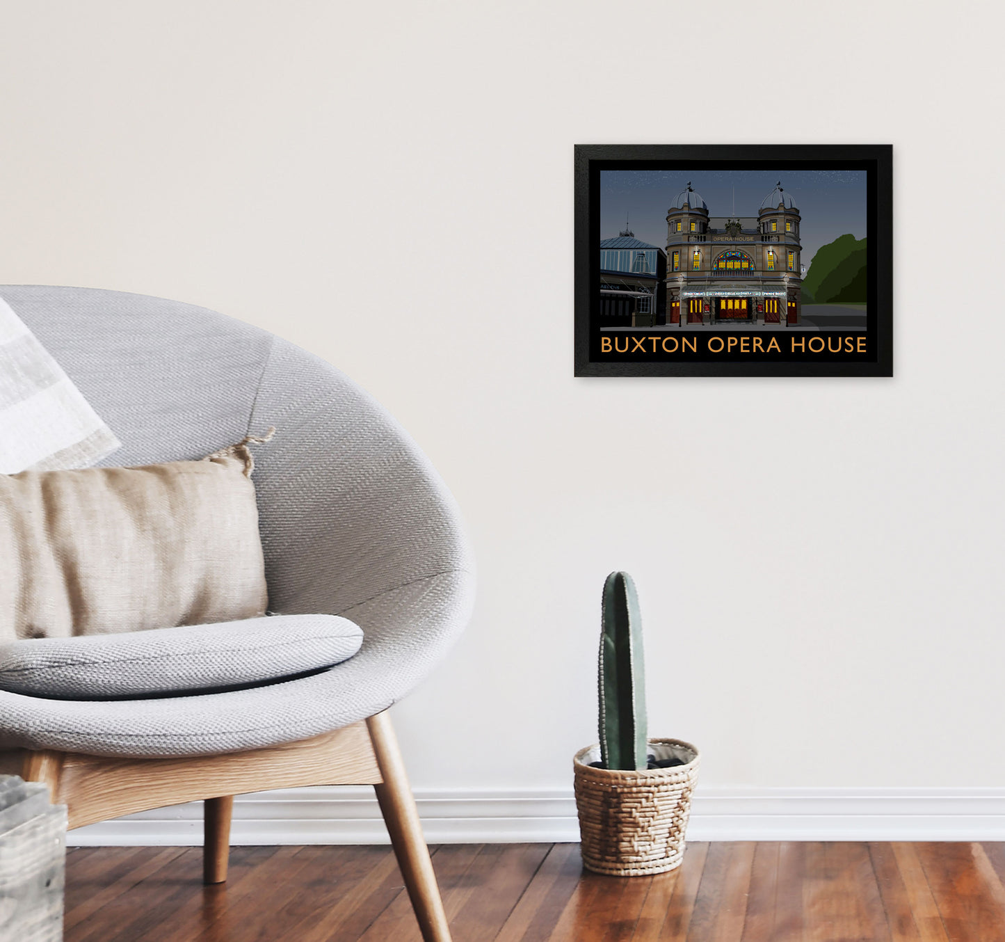 Buxton Opera House Night by Richard O'Neill A3 White Frame