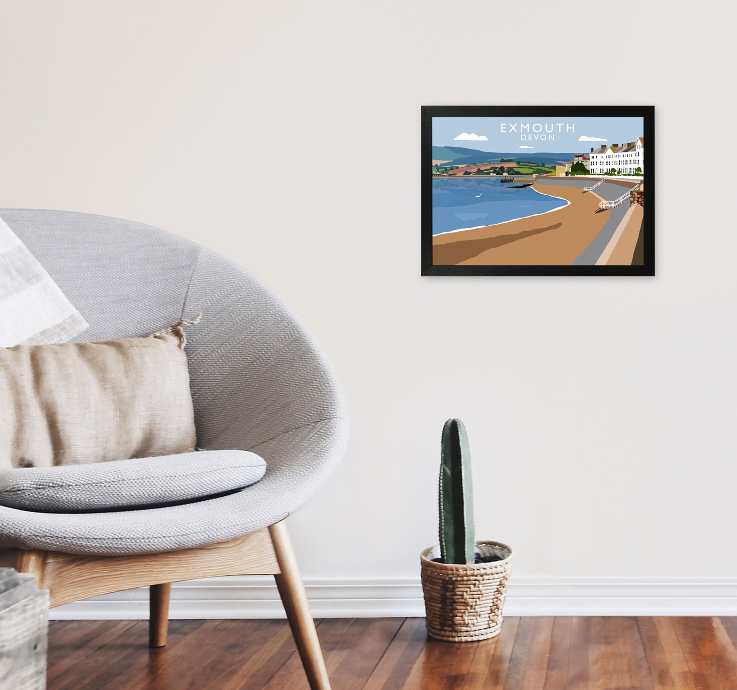 Exmouth Devon Art Print by Richard O'Neill A3 White Frame