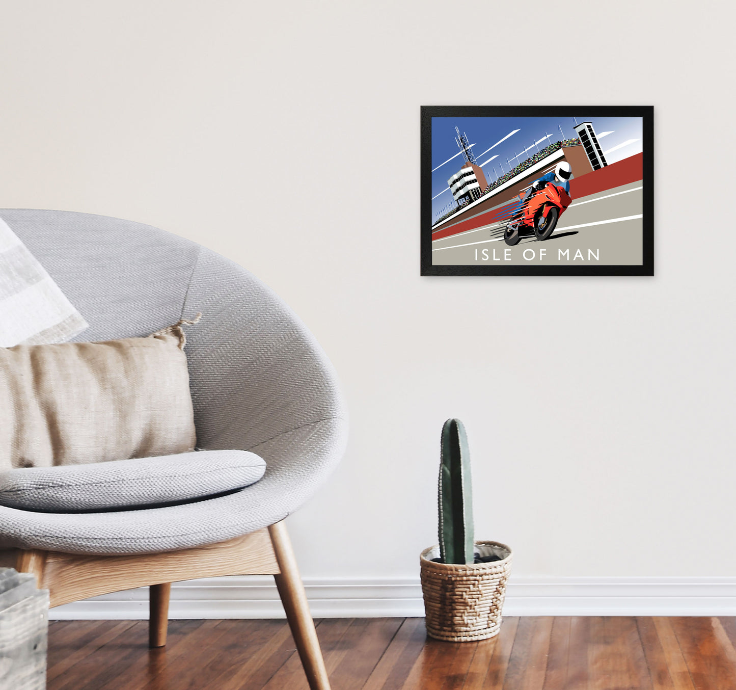 Isle of Man Art Print by Richard O'Neill A3 White Frame