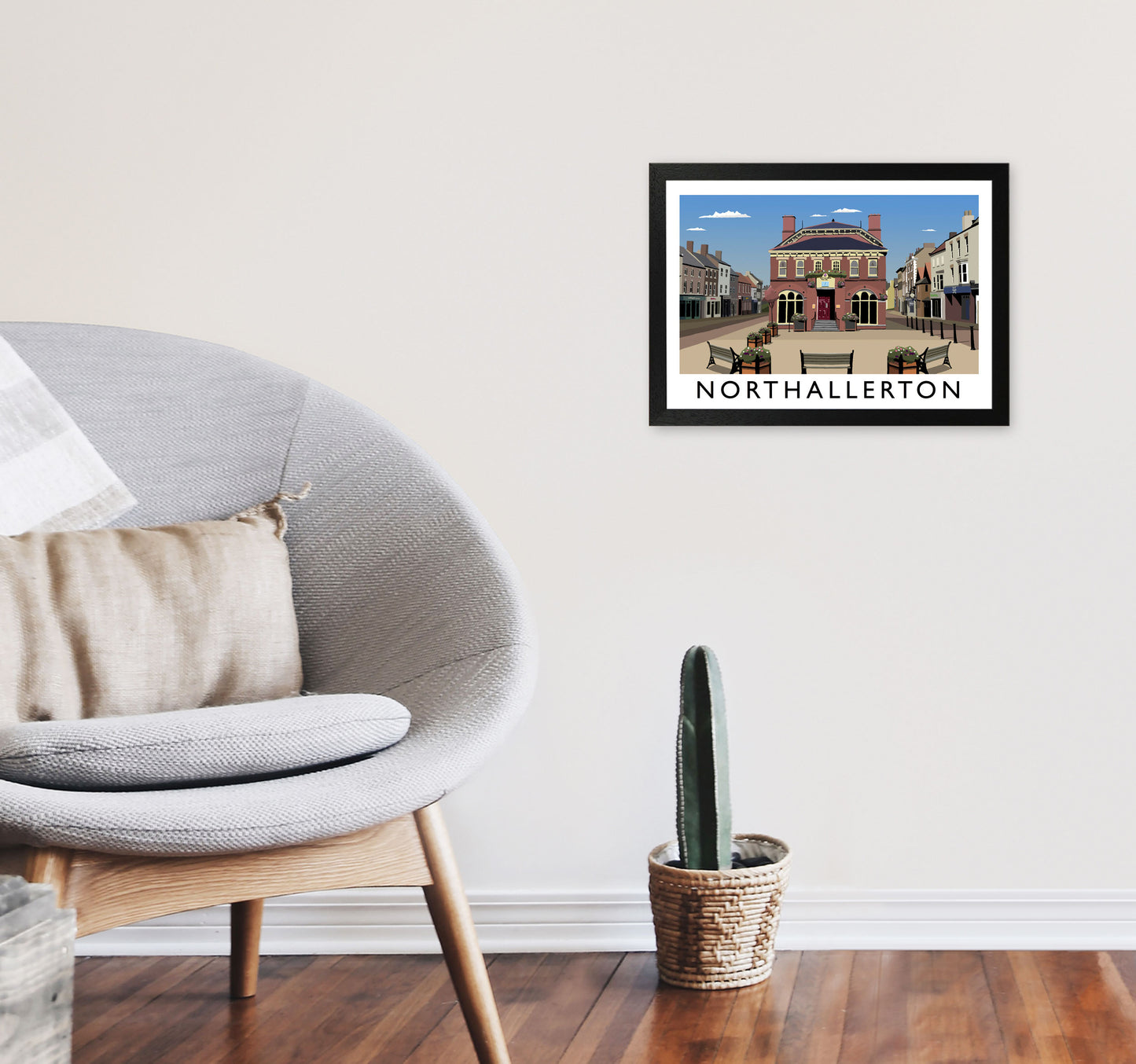 Northallerton Framed Digital Art Print by Richard O'Neill A3 White Frame