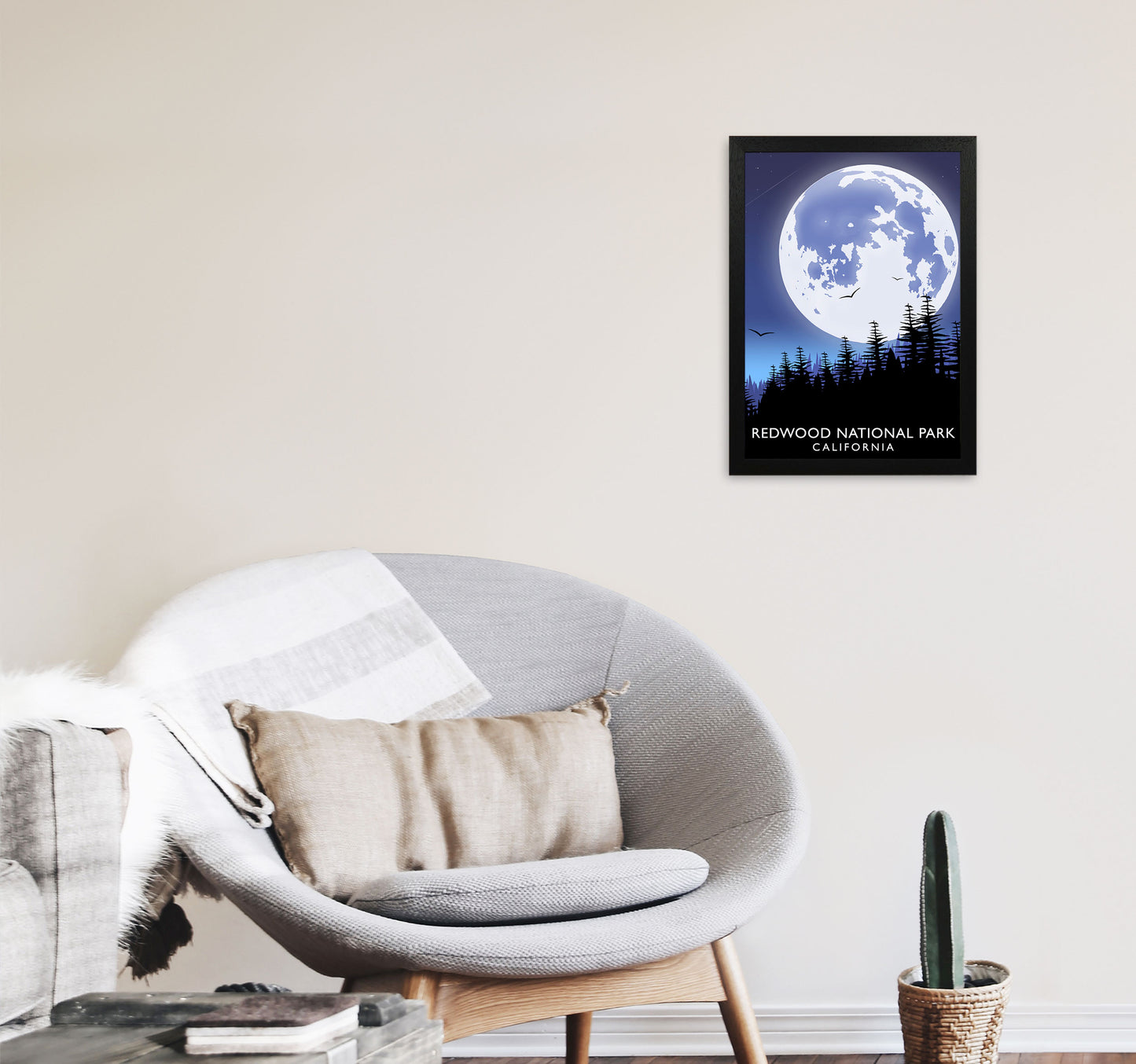 Redwood National Park California Travel Art Print by Richard O'Neill A3 White Frame