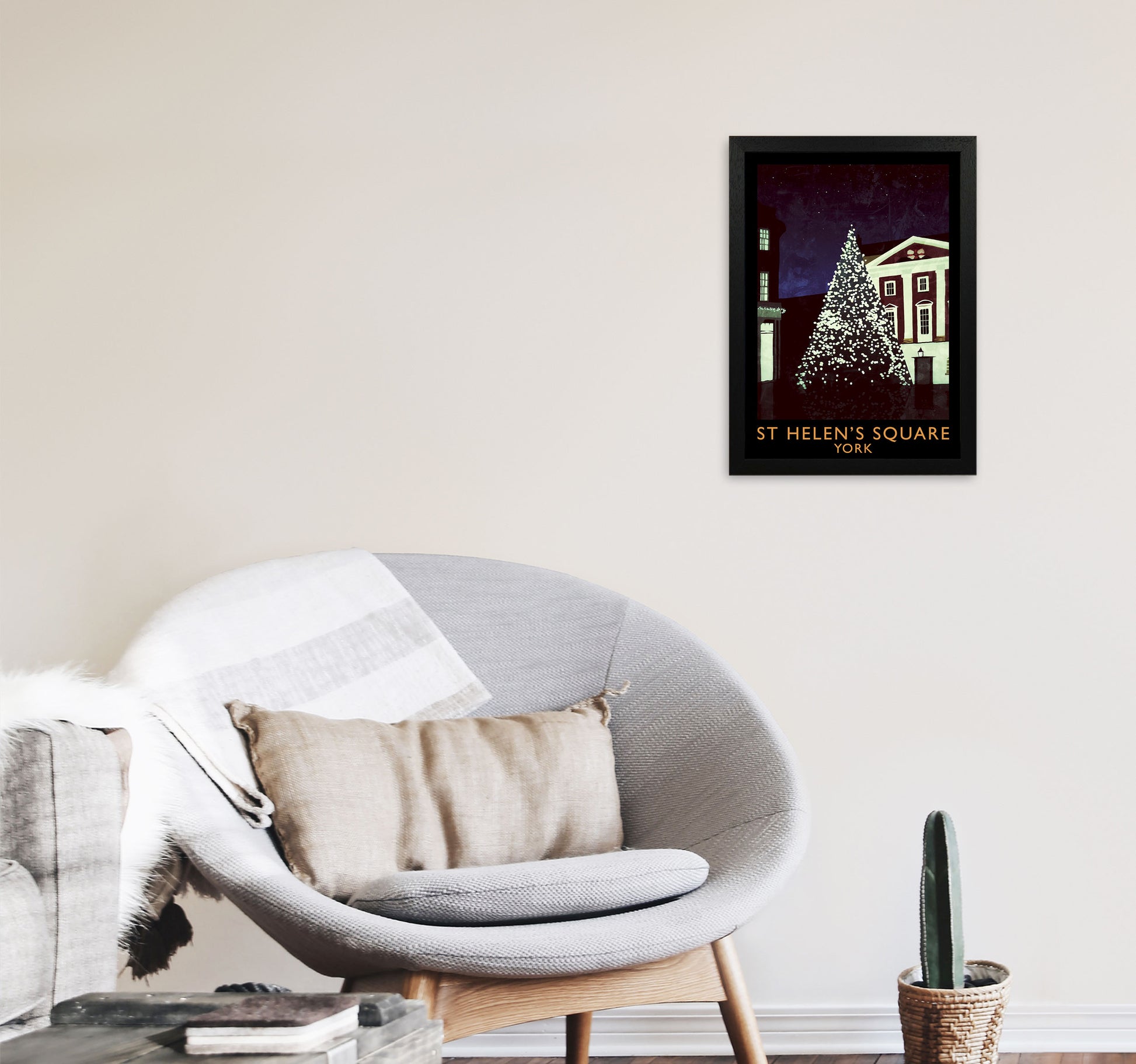 St Helen's Square York Travel Art Print by Richard O'Neill A3 White Frame