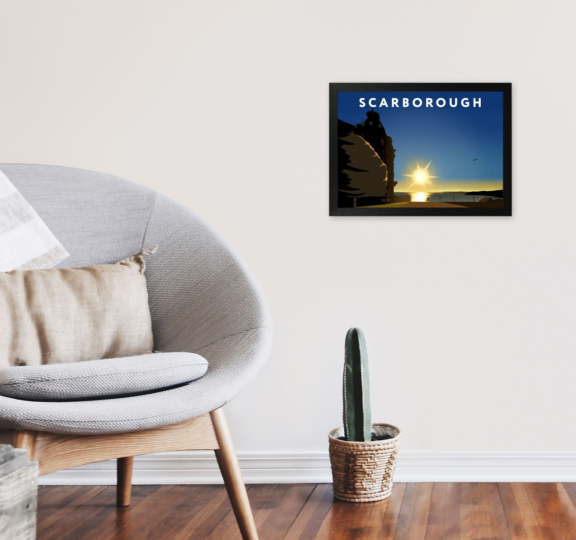 Scarborough Sunrise by Richard O'Neill A3 White Frame