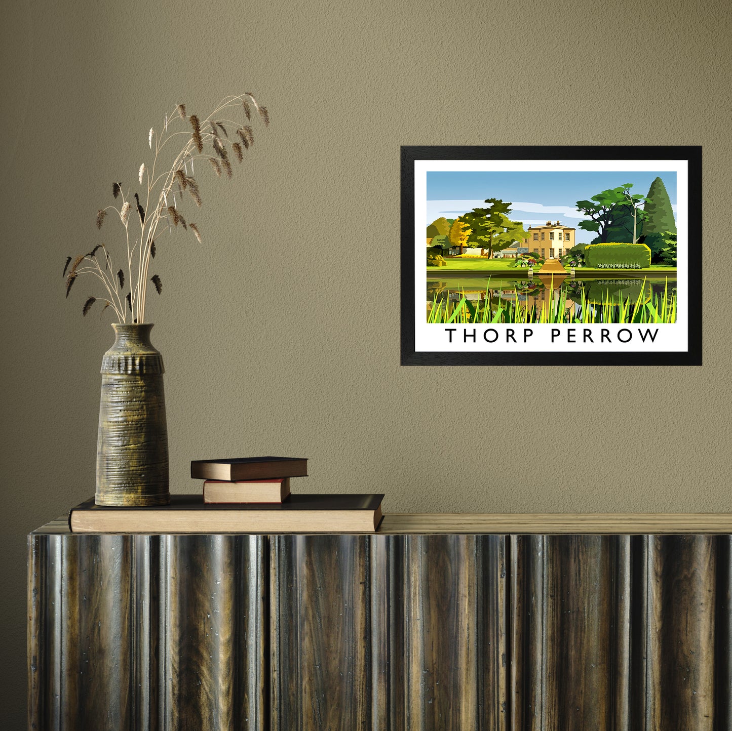 Thorp Perrow by Richard O'Neill A3 Black Frame