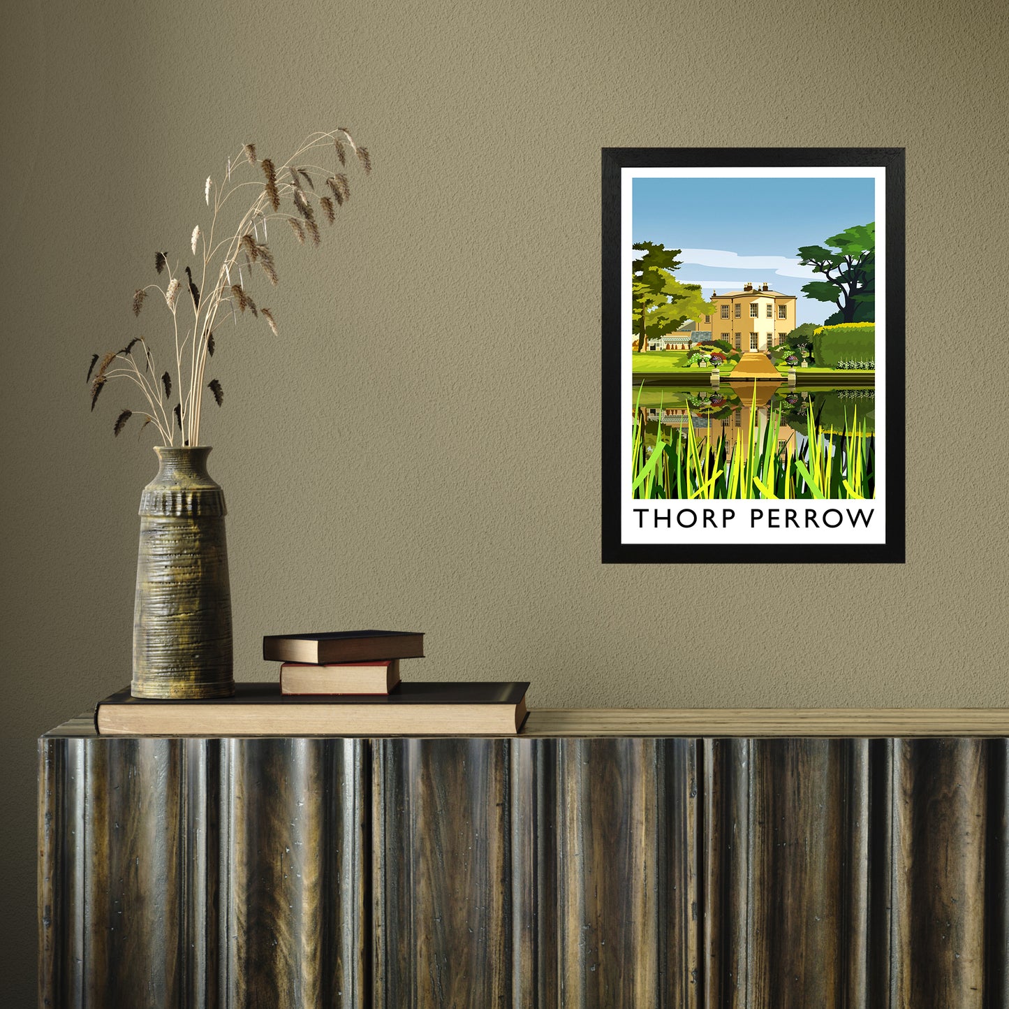 Thorp Perrow portrait by Richard O'Neill A3 Black Frame