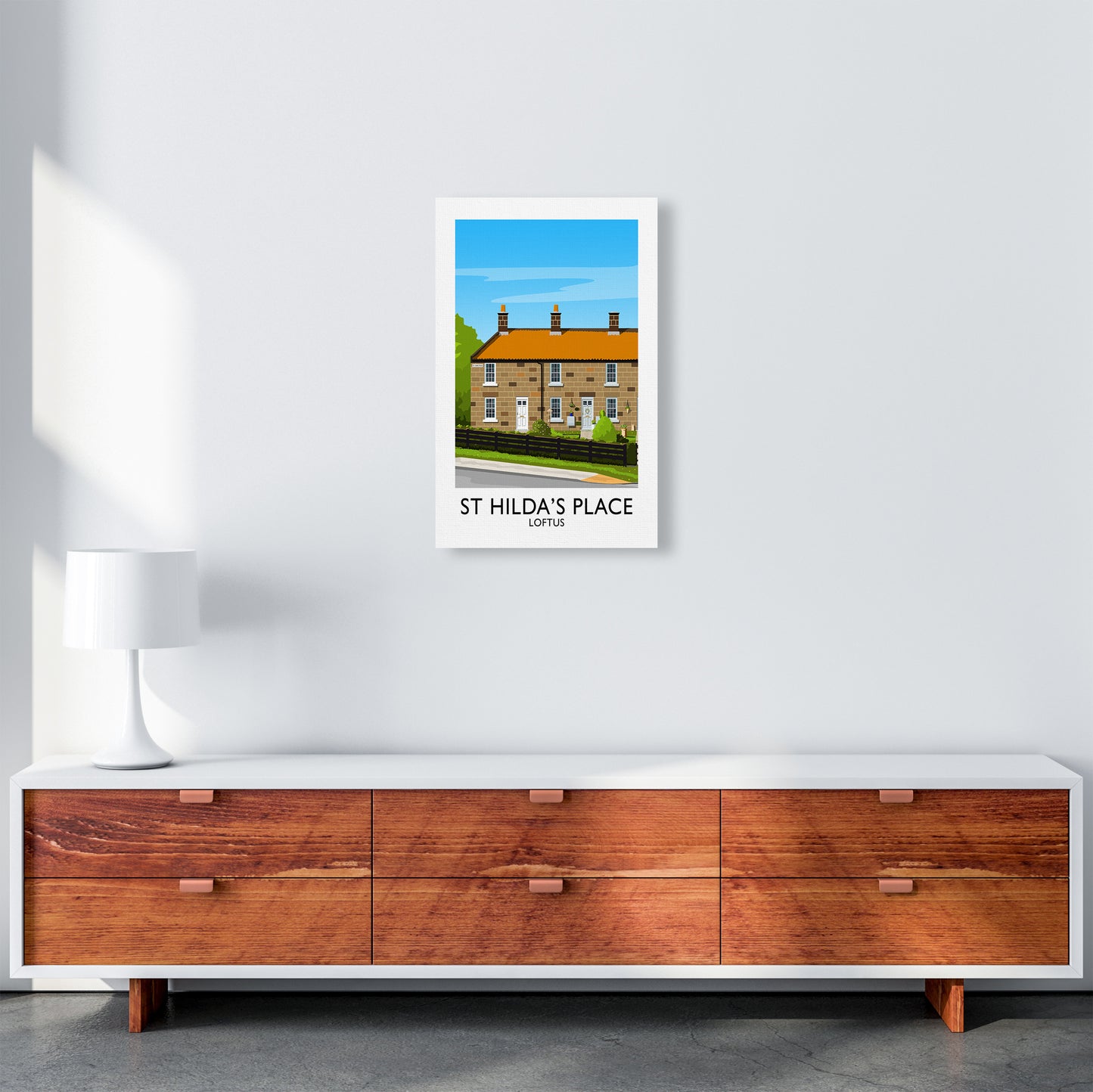 St Hilda's Place Portrait Art Print by Richard O'Neill A3 Canvas