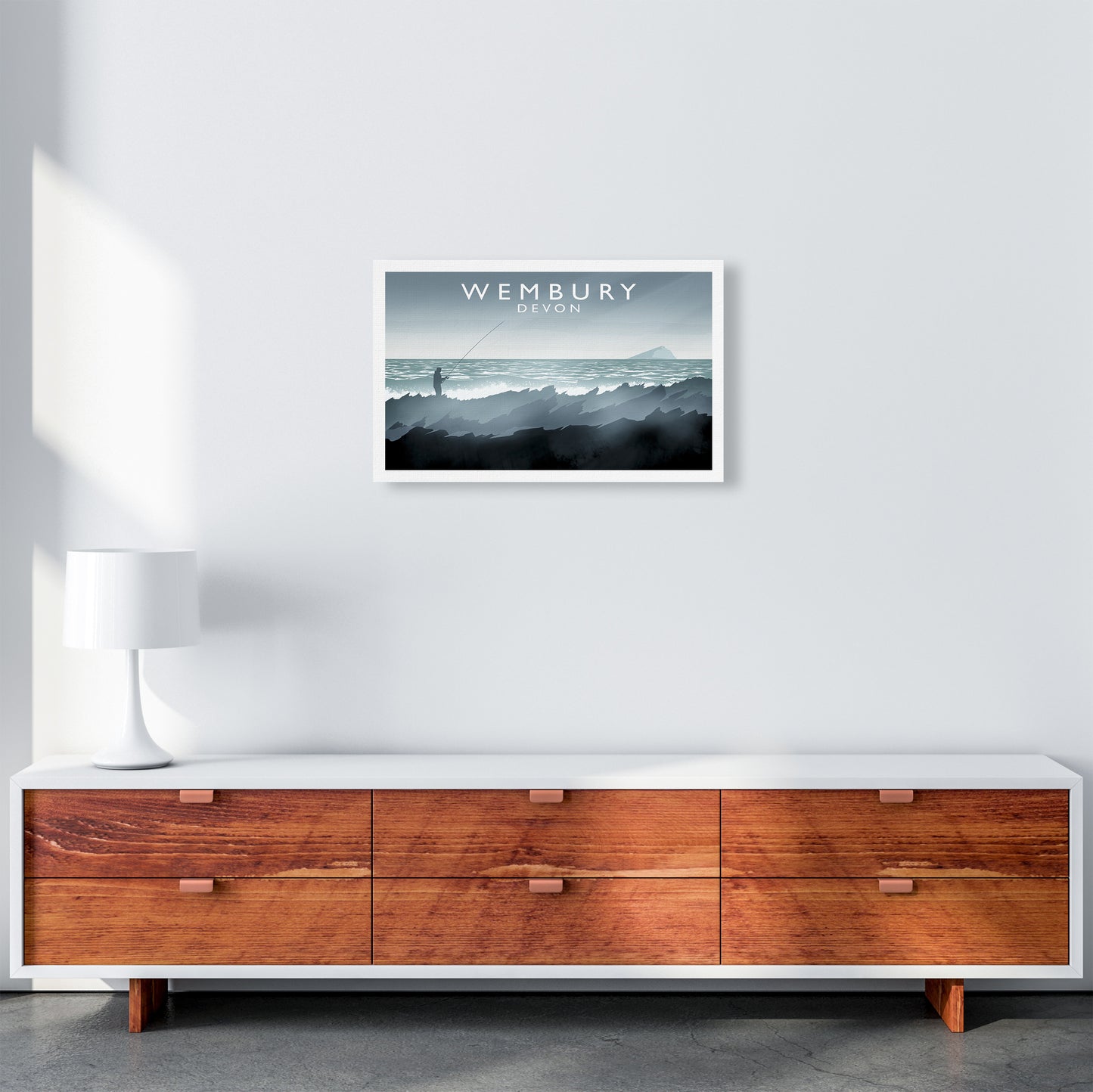 Wembury Travel Art Print by Richard O'Neill A3 Canvas
