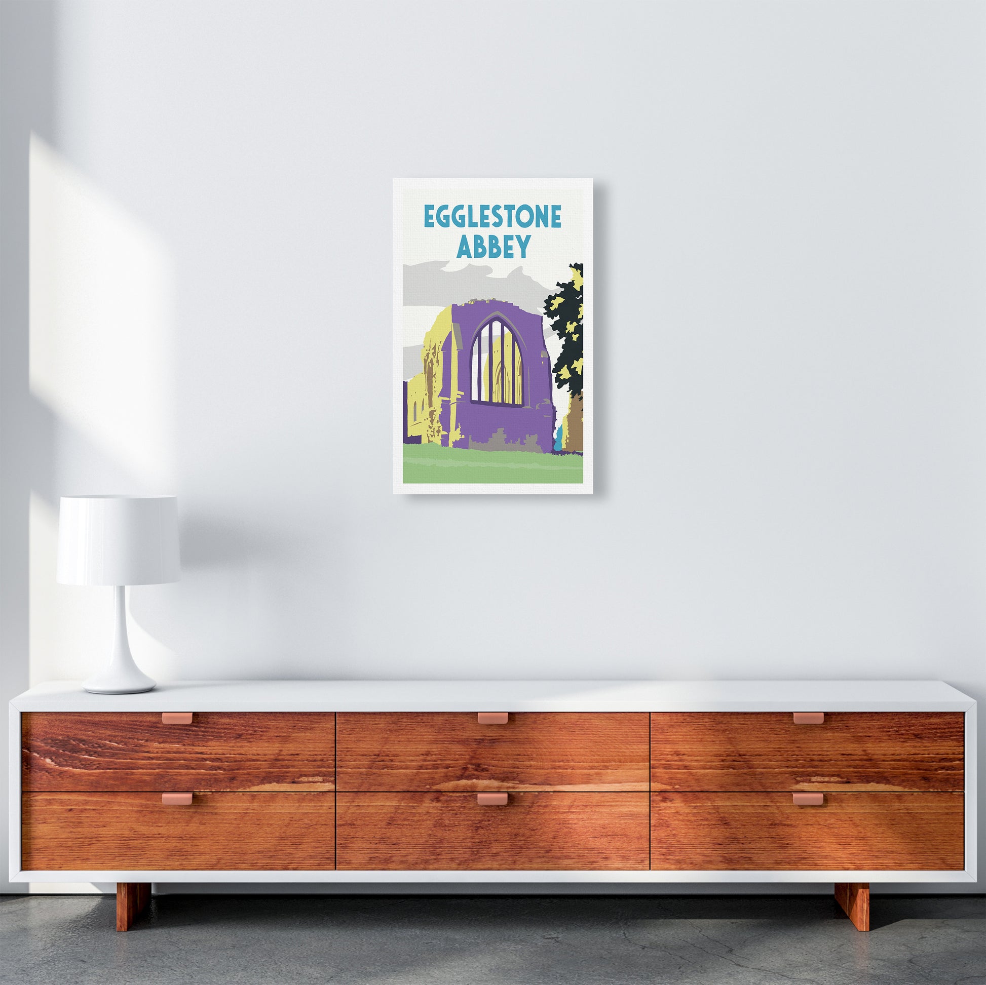 Egglestone Abbey Portrait Travel Art Print by Richard O'Neill A3 Canvas