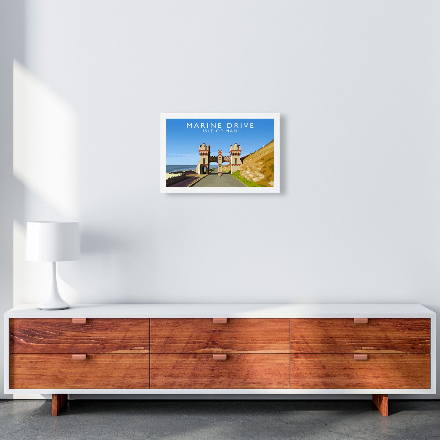 Marine Drive Travel Art Print by Richard O'Neill A3 Canvas