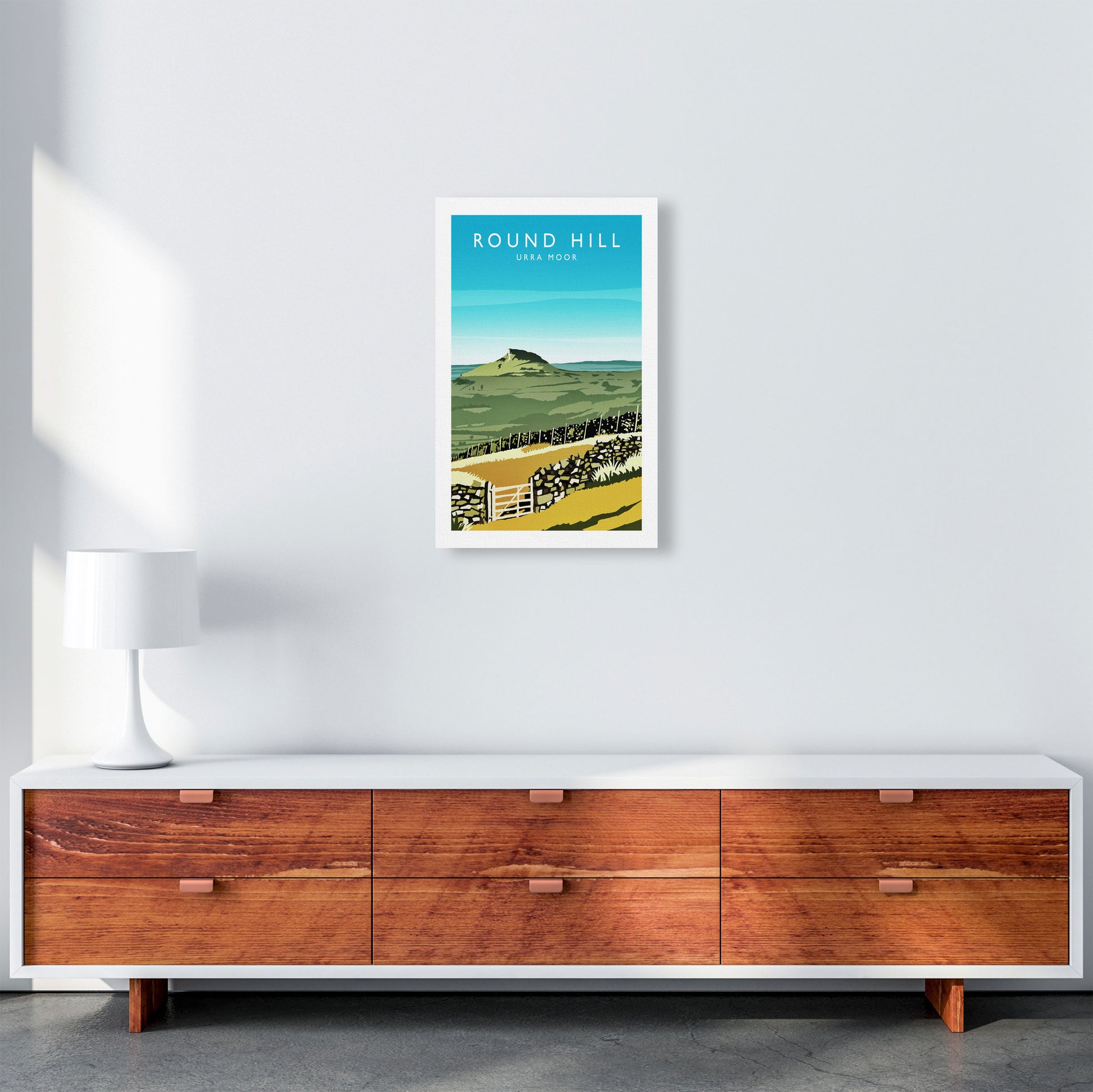 Round Hill Portrait Travel Art Print by Richard O'Neill A3 Canvas