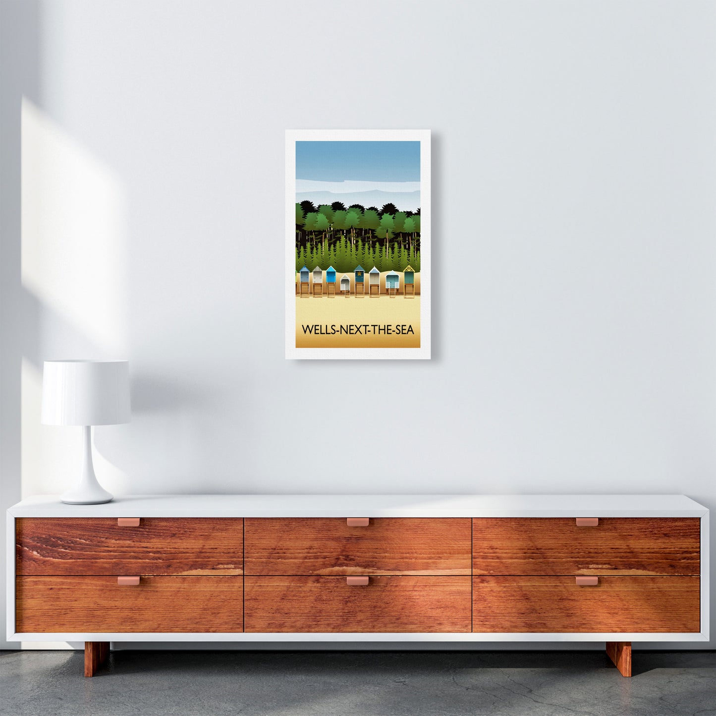 Wells-Next-The-Sea Portrait Travel Art Print by Richard O'Neill A3 Canvas