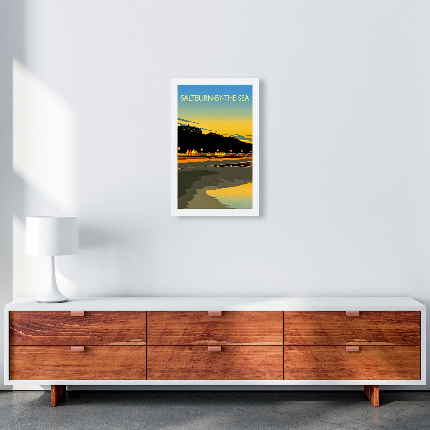 Saltburn-By-The-Sea 3 Portrait Travel Art Print by Richard O'Neill A3 Canvas