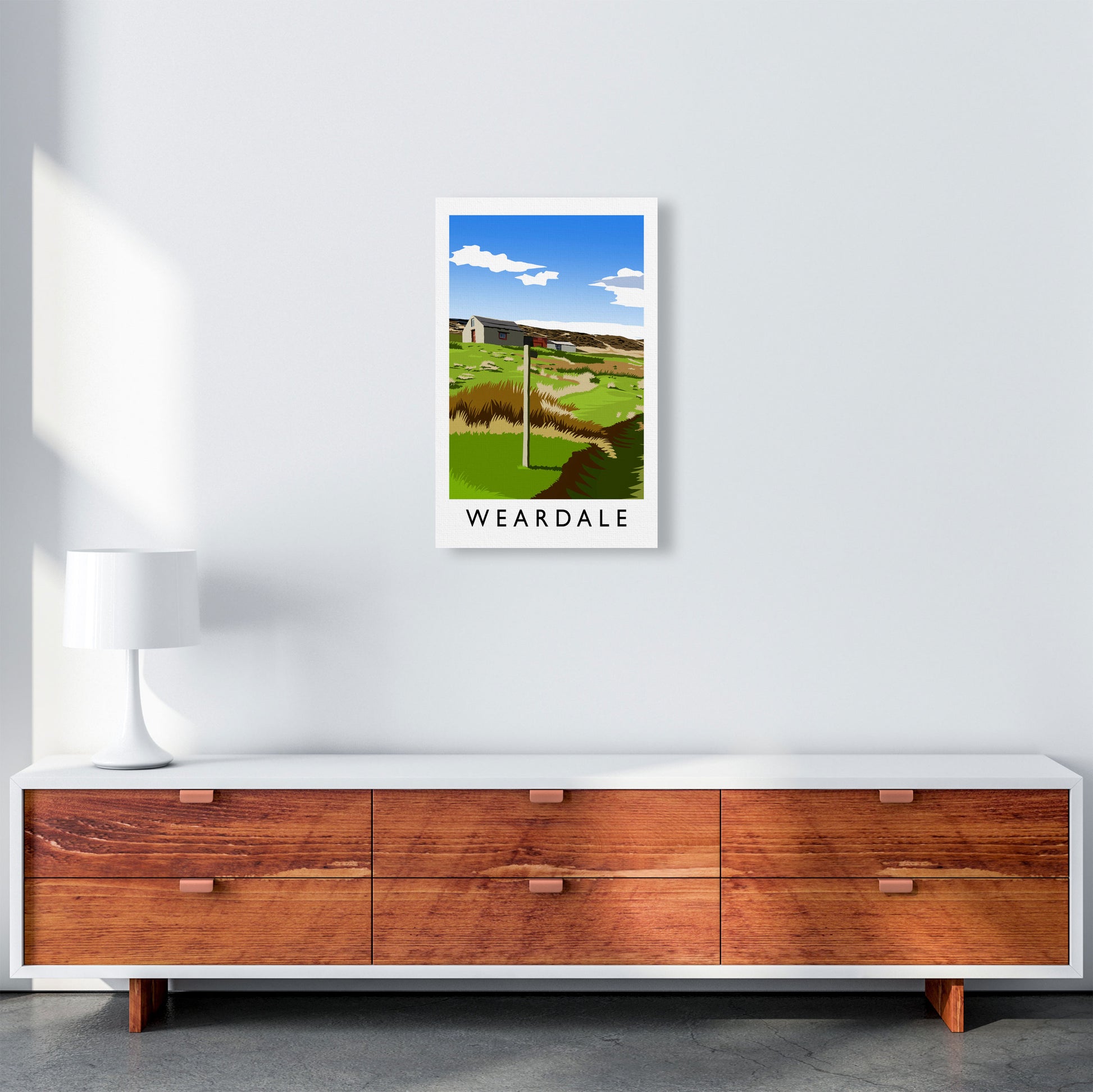 Weardale Portrait Travel Art Print by Richard O'Neill A3 Canvas